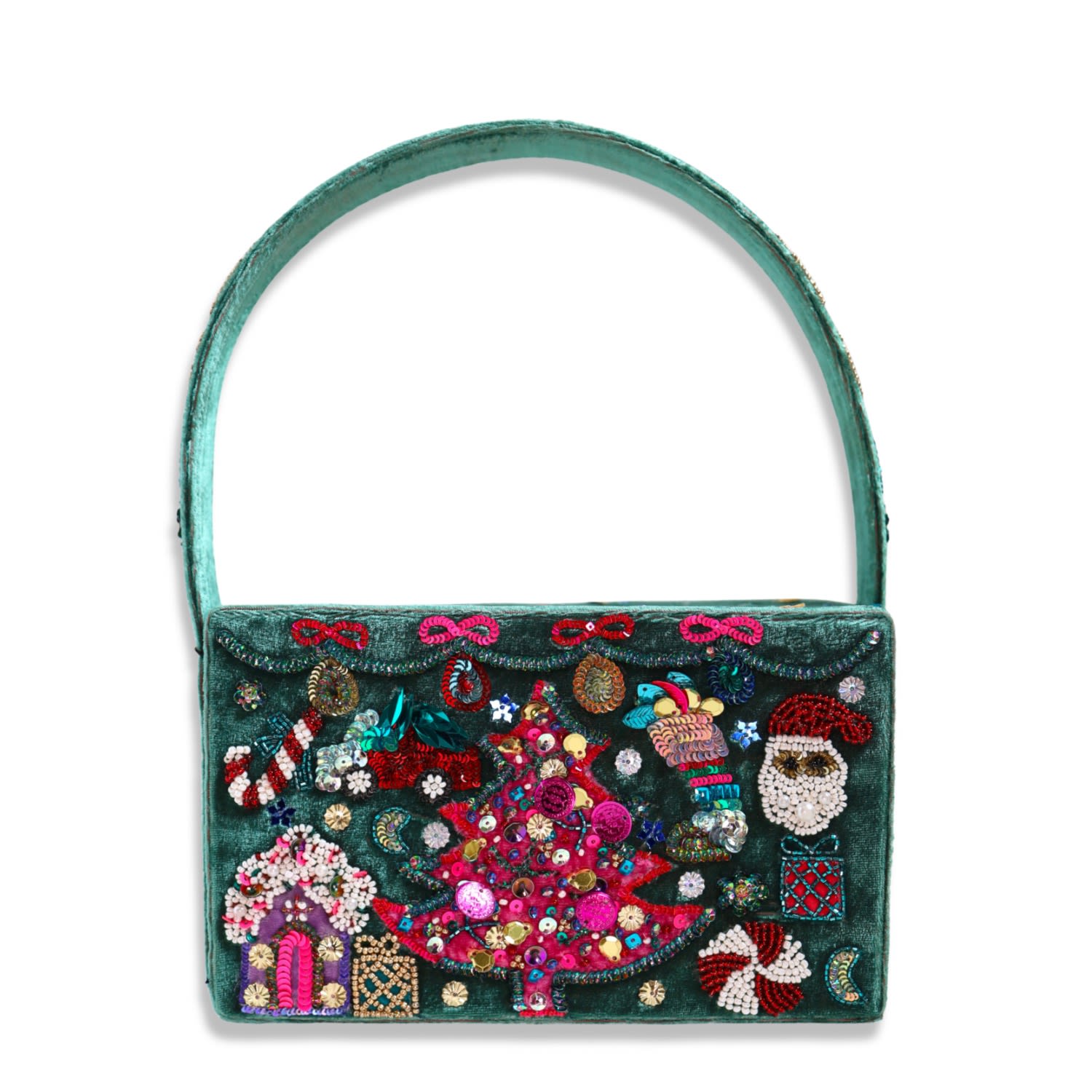 Simitri Women's Green / Pink The Cutest Ugly Christmas Box Clutch In Multi