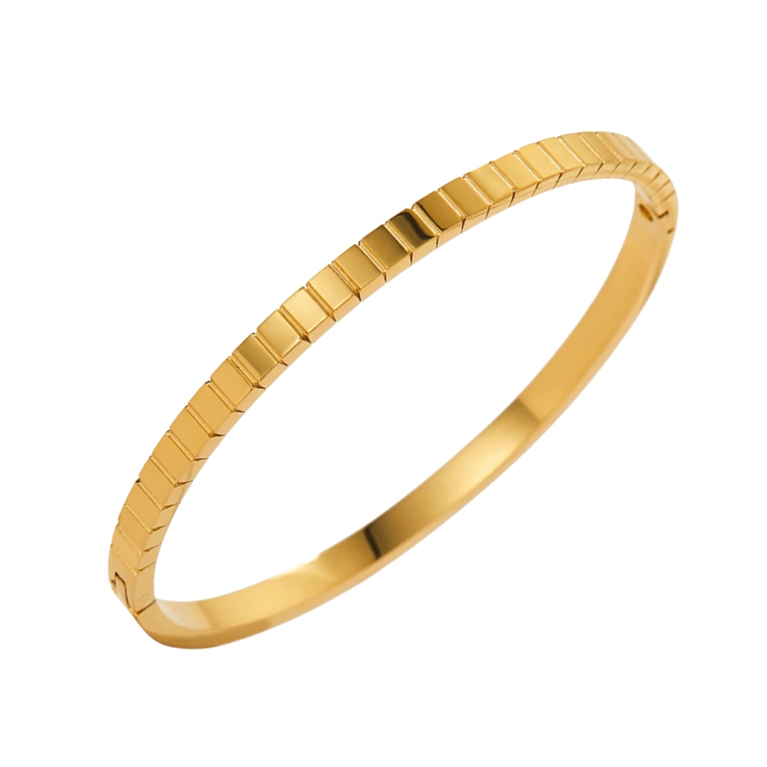 Mg Jewelry Women's Gold Square Waterproof Bangle In Gold