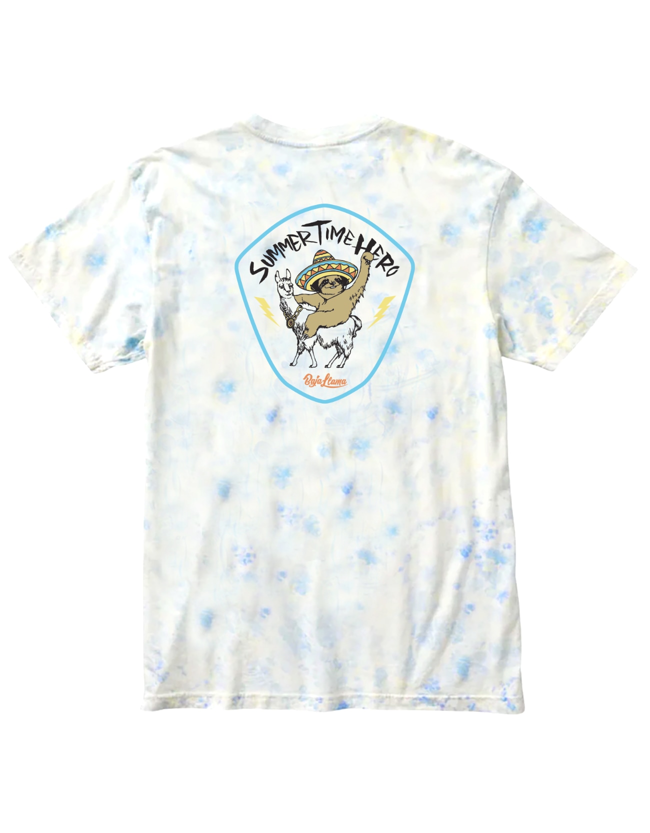 Men’s White Summertime Hero - Tie Dye Primo Graphic Tee Extra Large Baja Llama