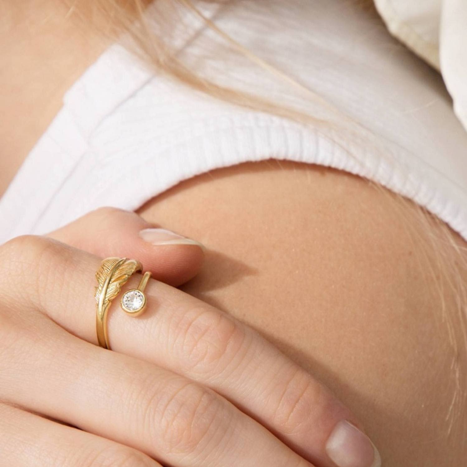 Fiyah feather shop ring