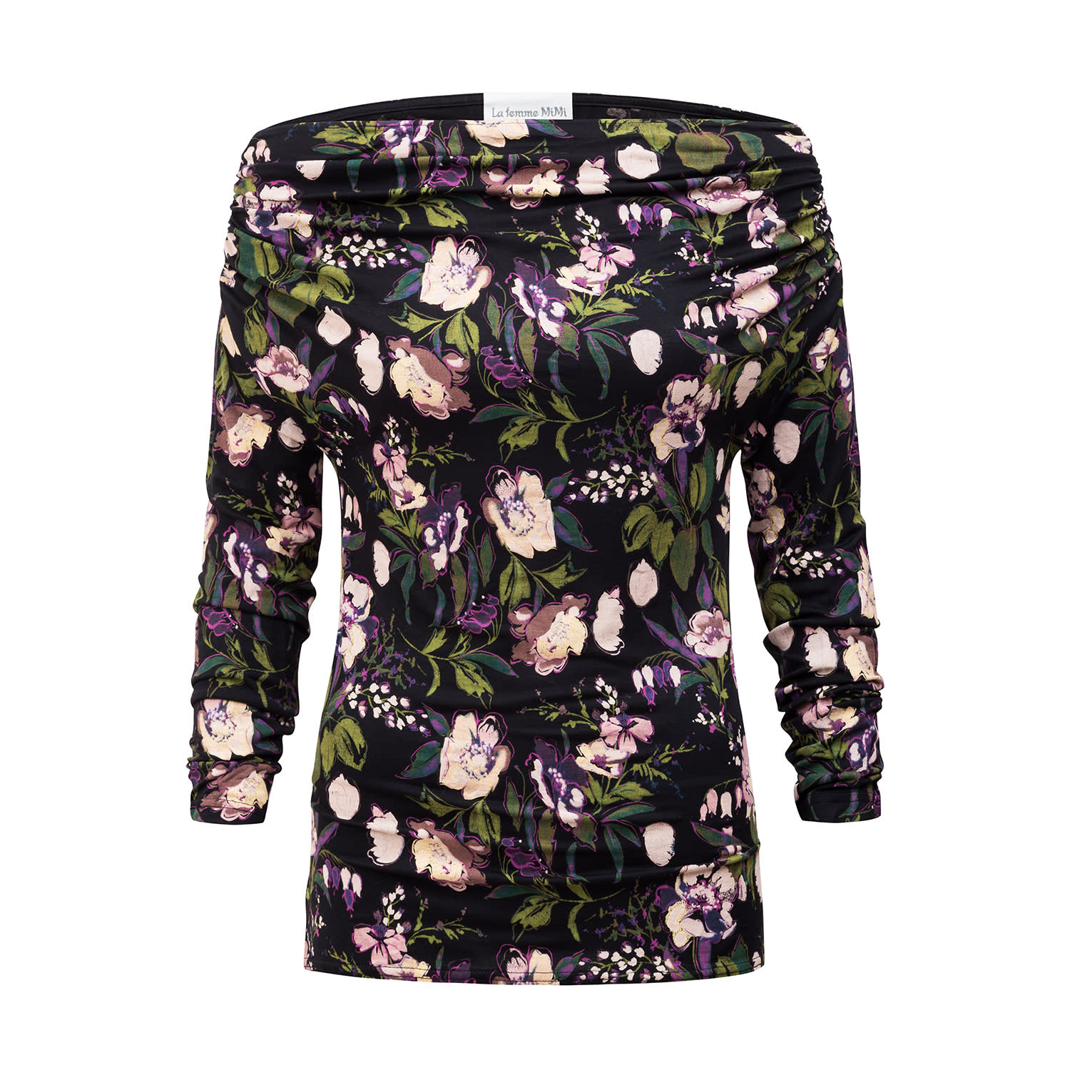 La Femme Mimi Women's Flower Waterfall  Tshirt