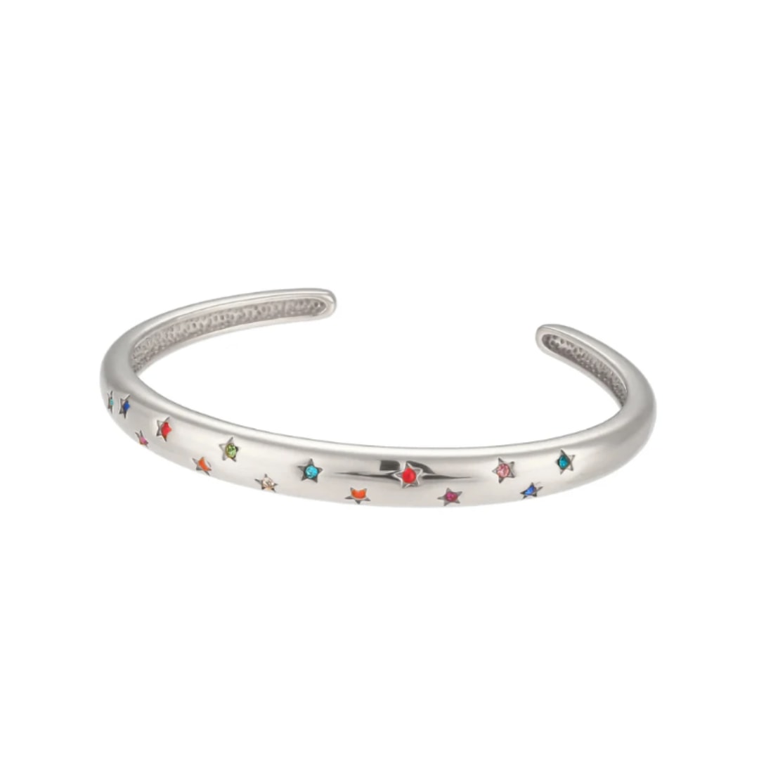 Recreation Jewels Women's Eloise's Multicoloured Bangle In Silver In Silver