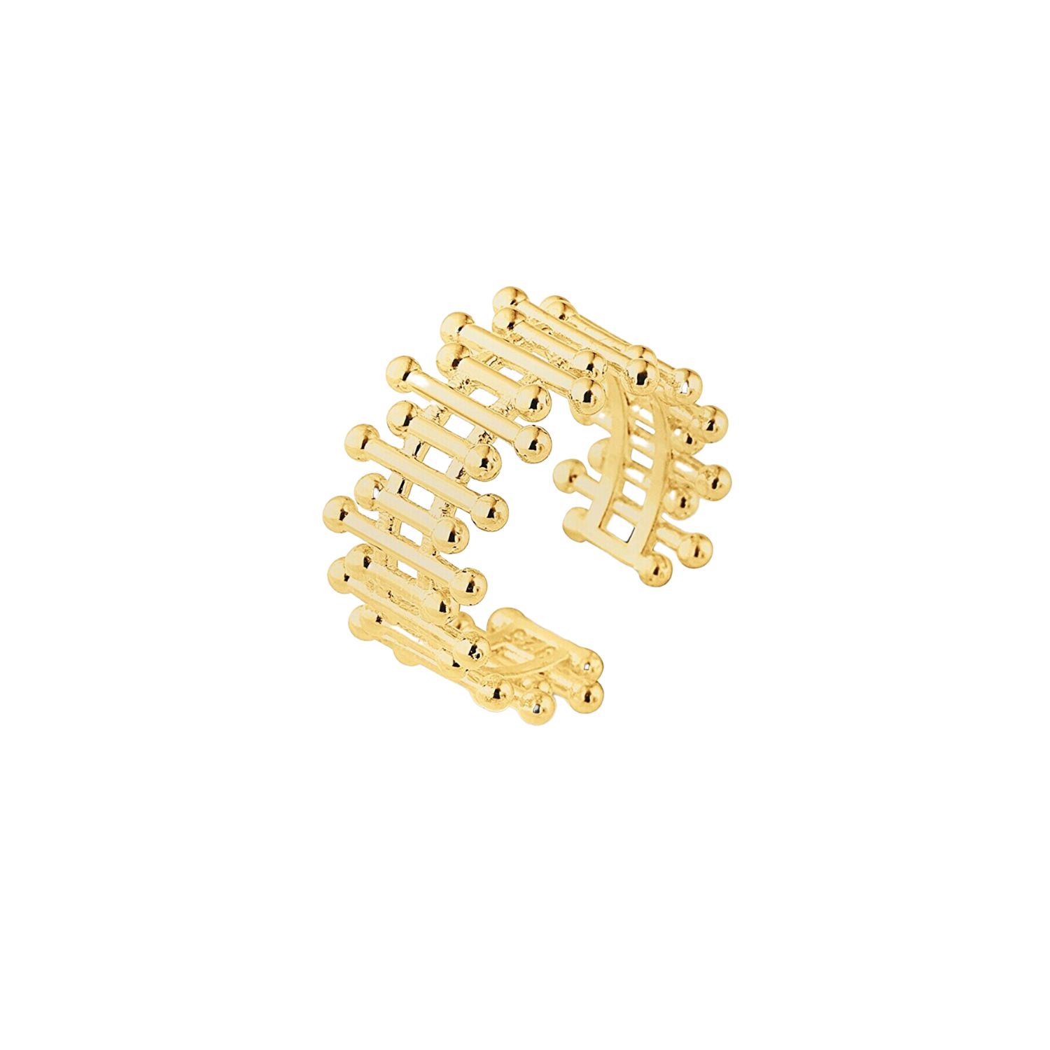 Spero London Women's Multiple Bar Sterling Silver Ring - Gold In Gold