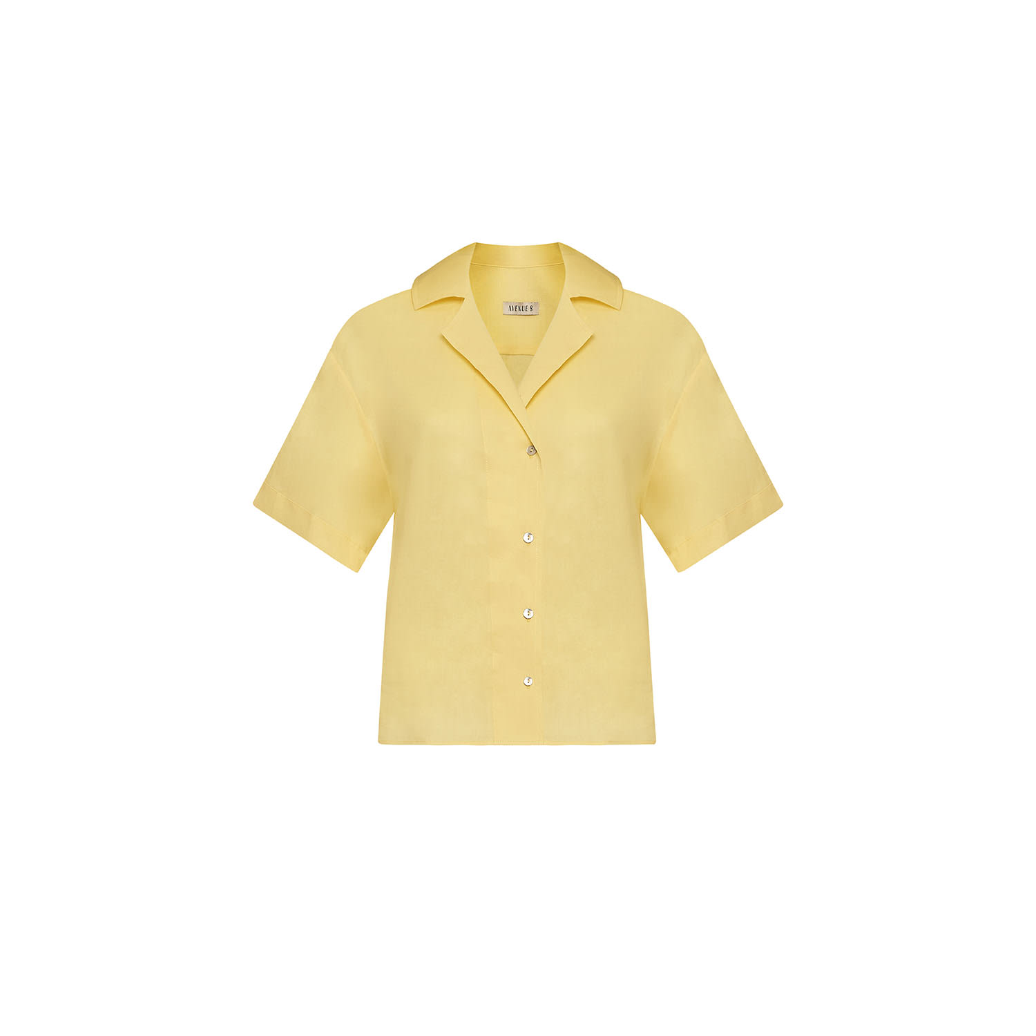Avenue 8 Women's Yellow Buttoned Linen Shirt
