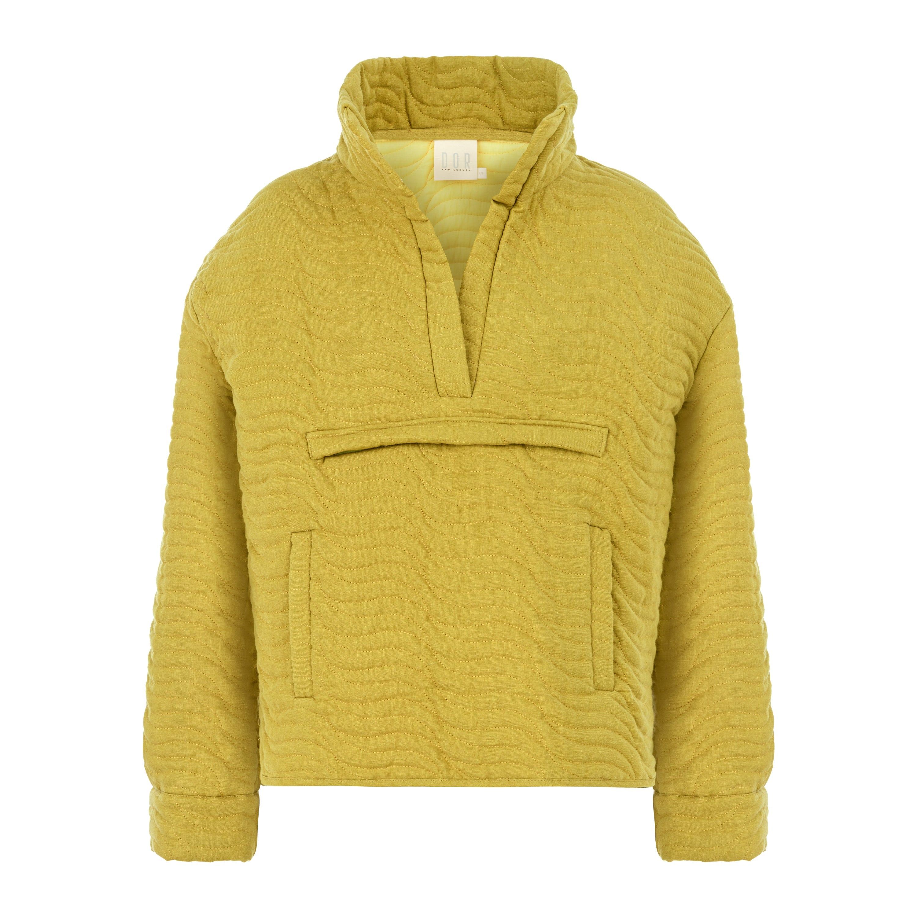 Dor Raw Luxury Women's Yellow / Orange Future-proof Quilted Sweatshirt - Olivine In Yellow/orange