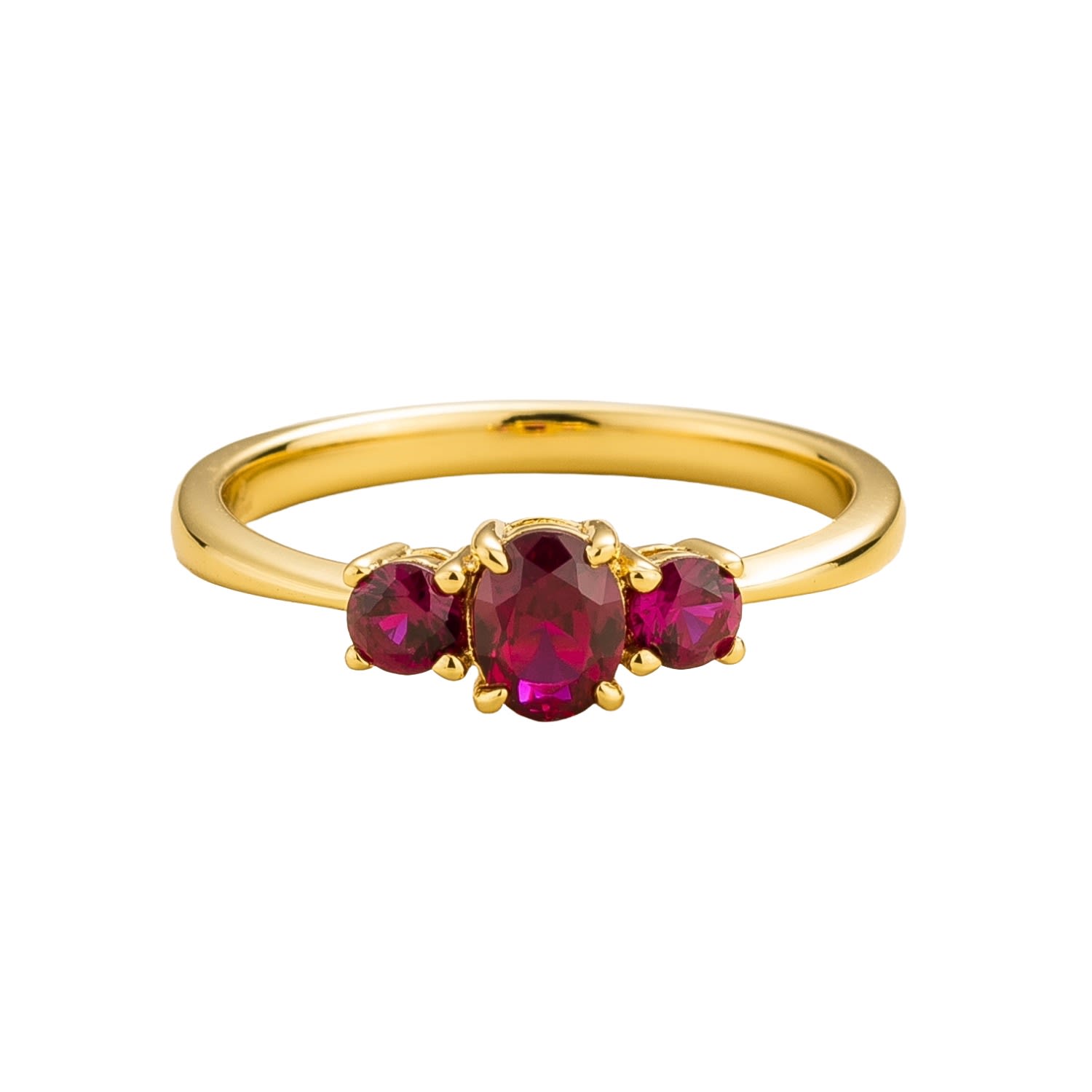 Juvetti Women's Red / Gold Boble Ring In Ruby Set In Gold In Multi