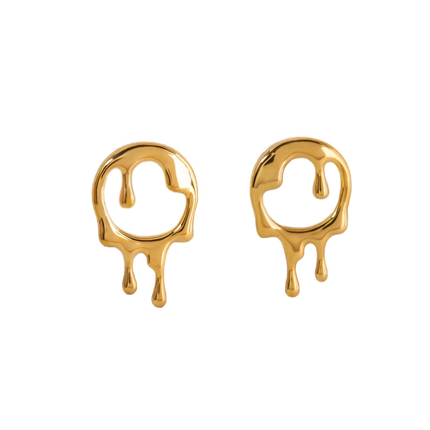 Women’s Dripping Rivulet Gold Vermeil Stud Earrings Marie June Jewelry