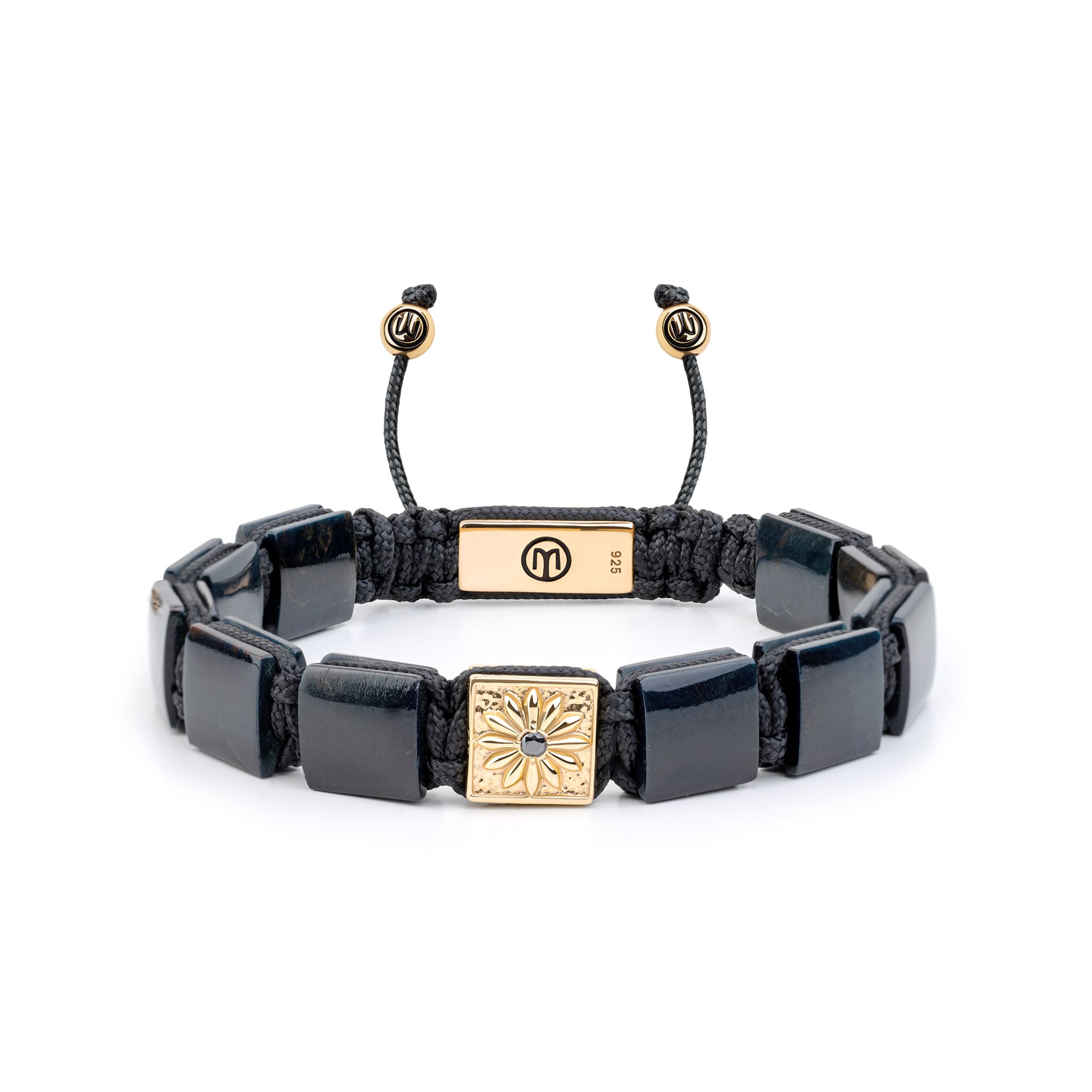Mahigan Women's Gold / Black Macrame Bracelet In Gold With Onyx