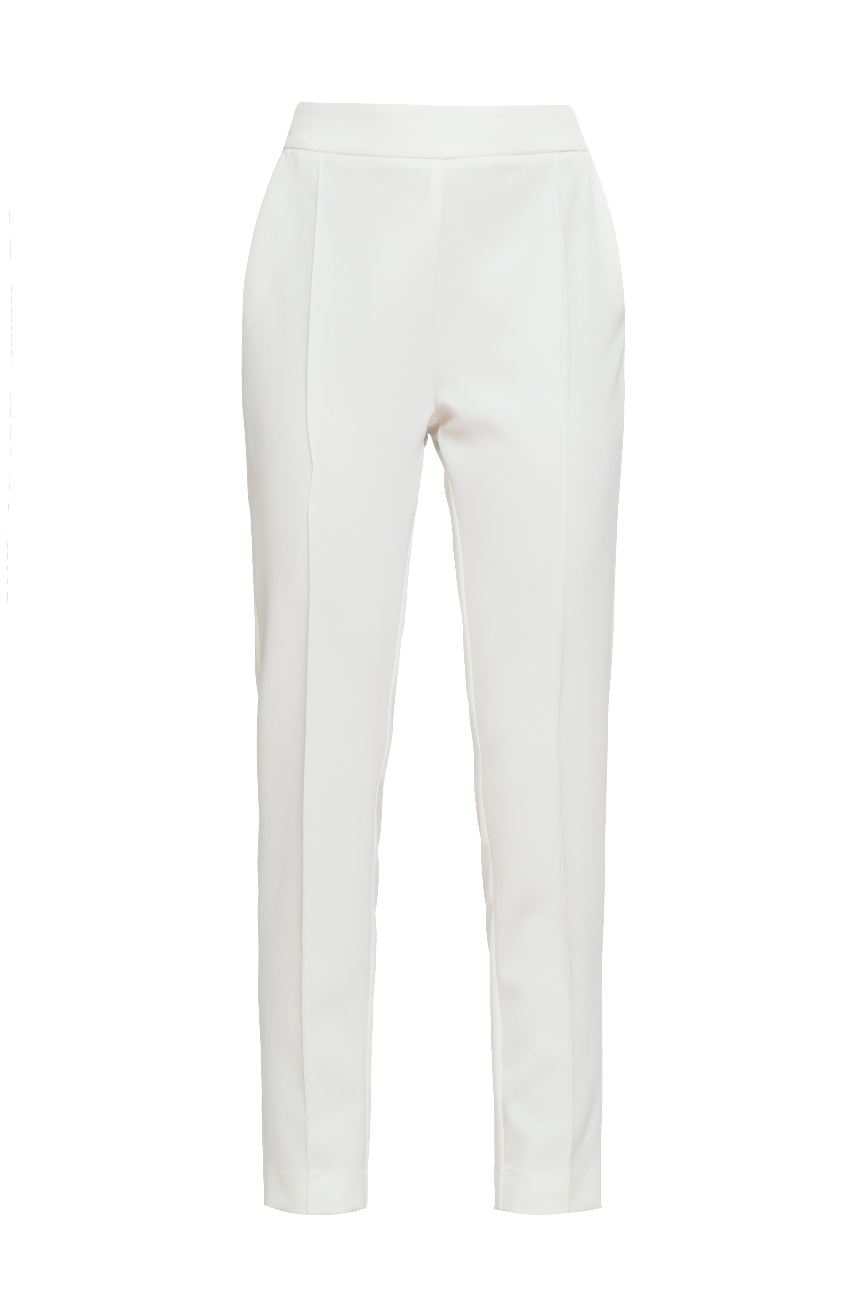 Cliche Reborn Women's White High Waisted Slim Fit Trousers