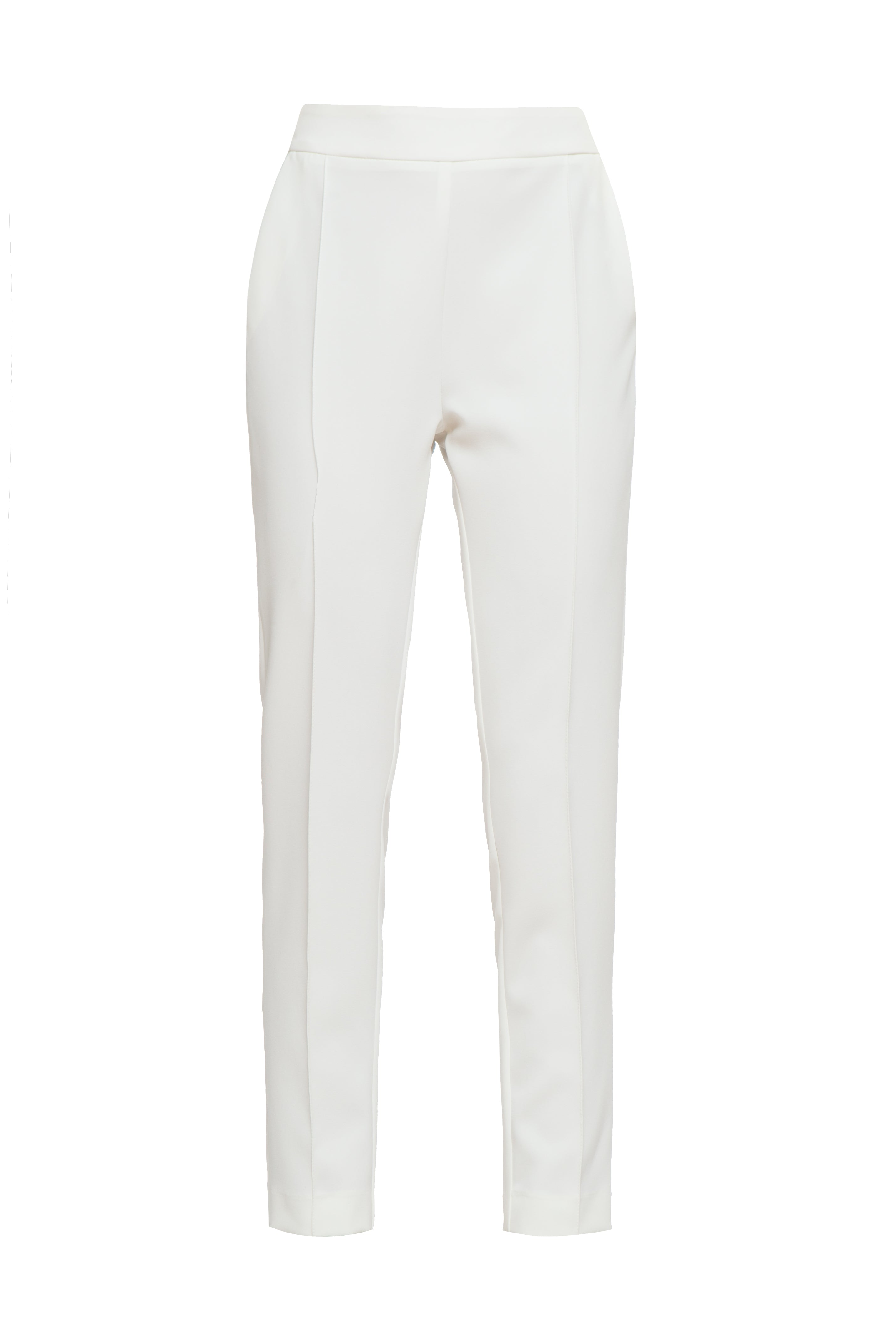 Women’s White High Waisted Slim Fit Trousers Medium Cliché Reborn