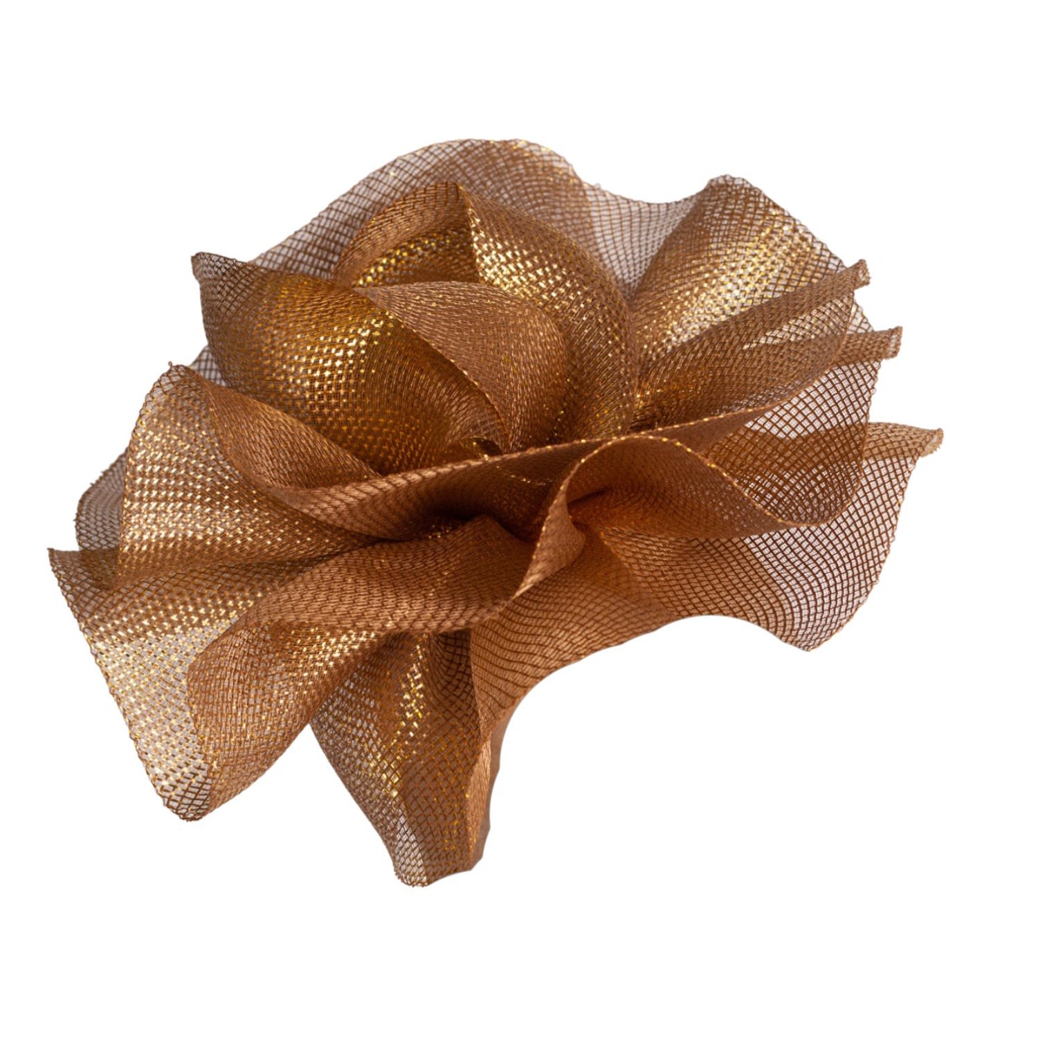 Victoria Charles Headpieces Women's Matt Gold Lurex Crin Headpiece On Metal Headband In Gold