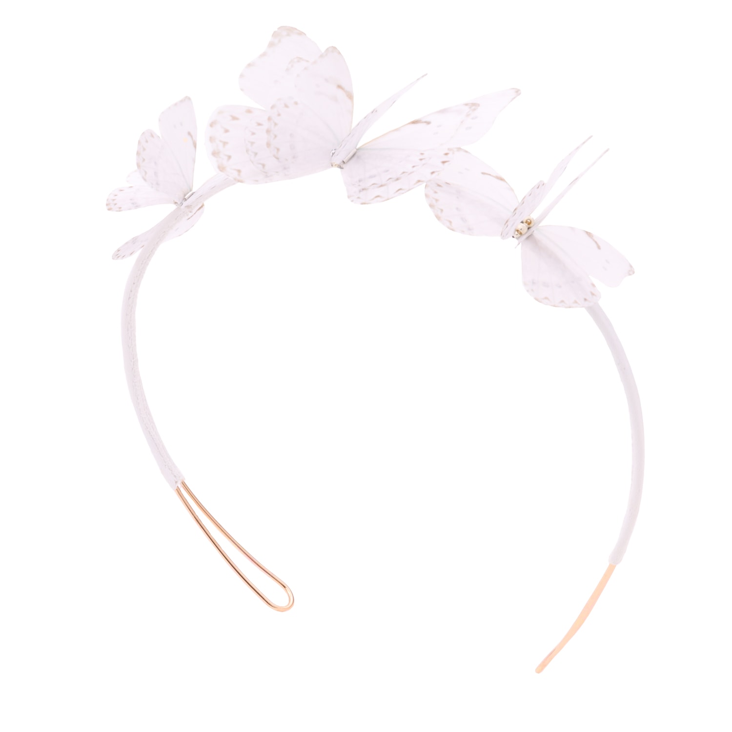 Oanasavu.creations Women's Bridal Butterfly White Headband Wedding Hair Accessory In White