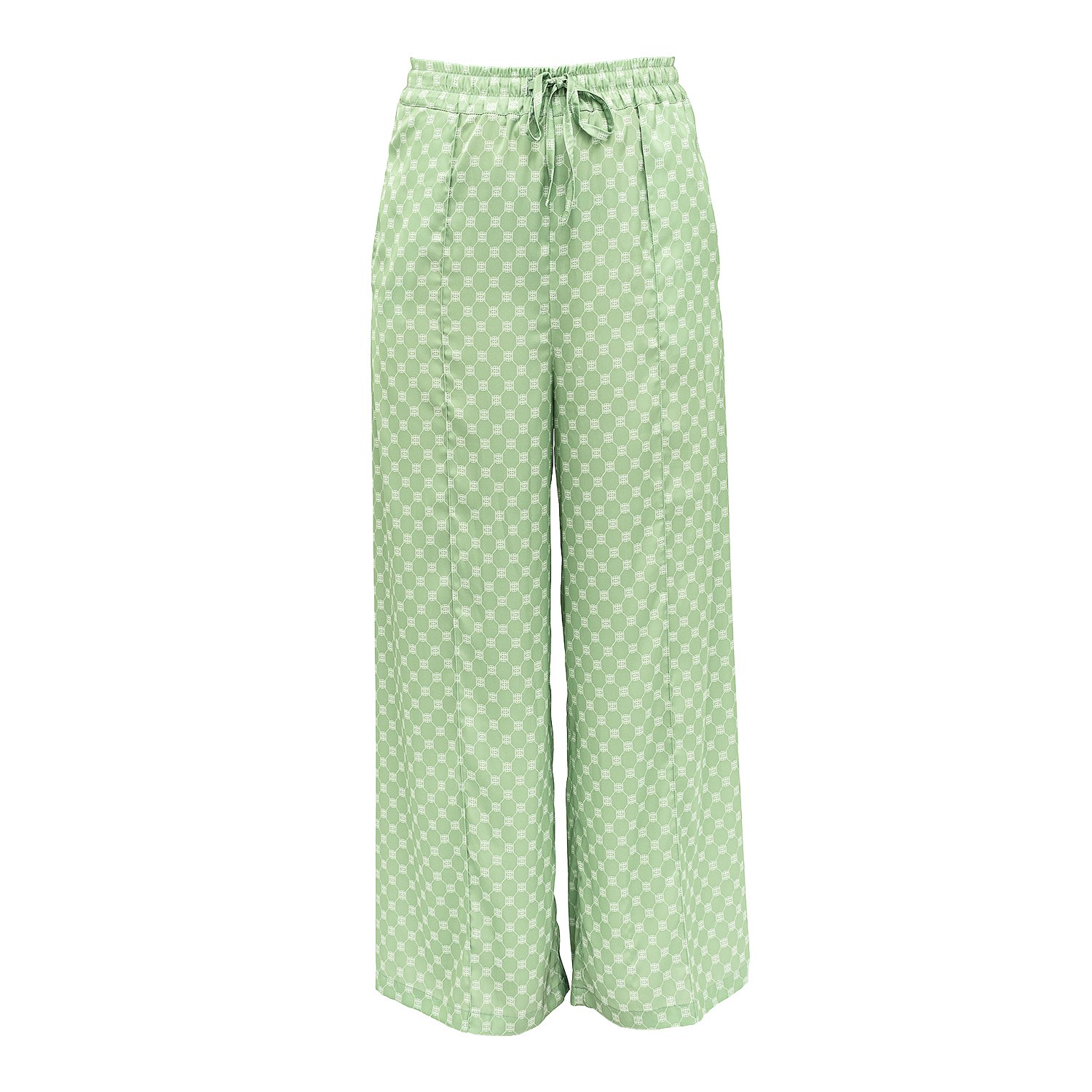 Janara Jones Women's Green Matcha Latte Satin Trousers In Green