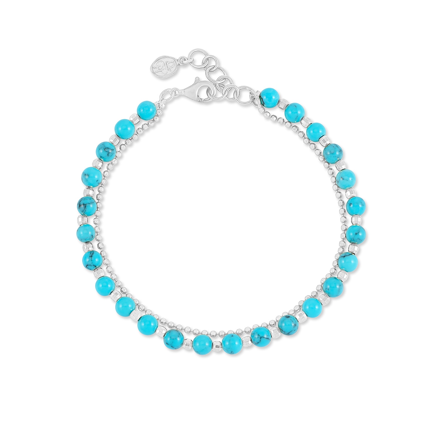 Dower & Hall Women's Blue / Silver Turquoise Blue Orissa Bracelet In Sterling Silver In Blue