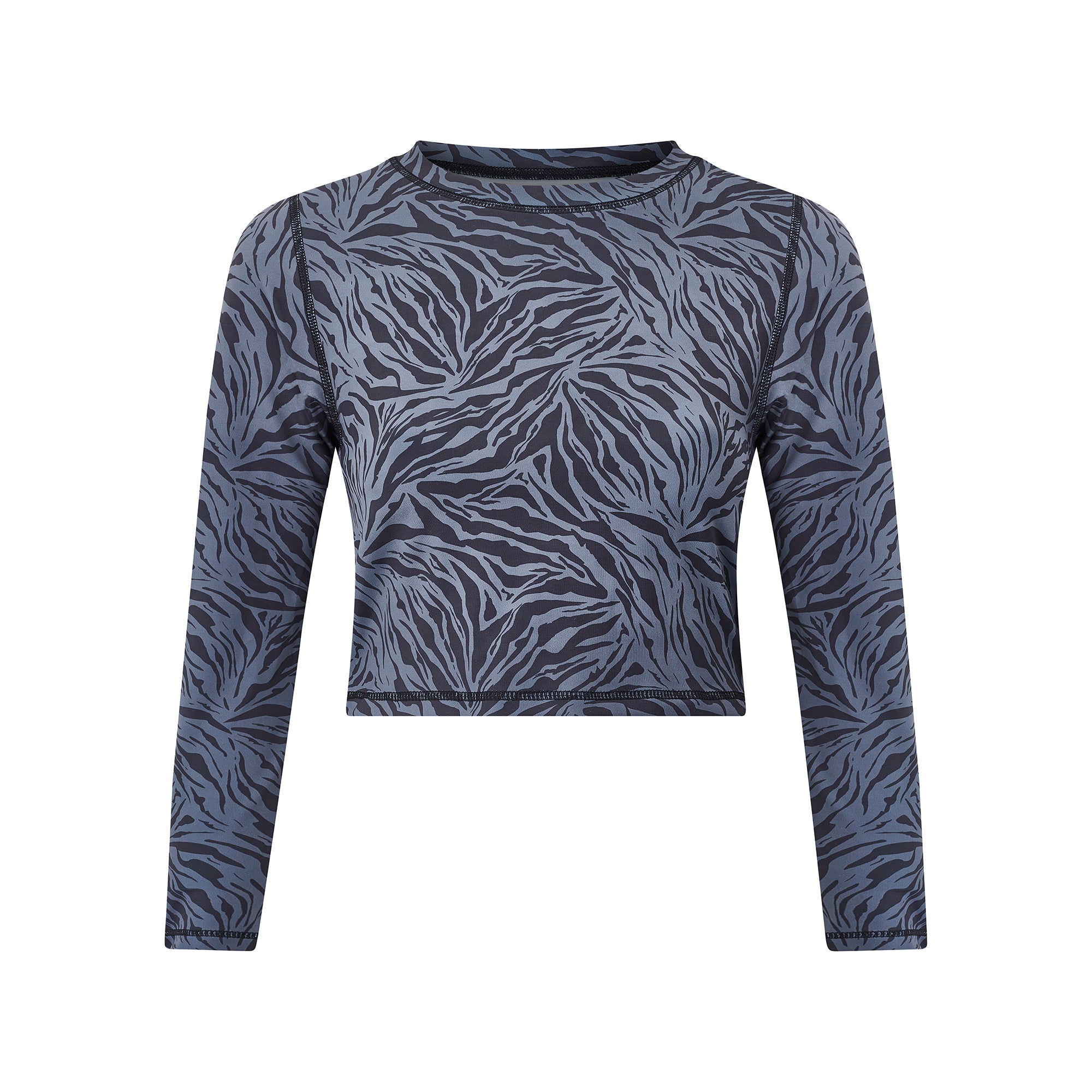 Lula-ru Women's Long Sleeve Top - Grey Tiger Print In Grey