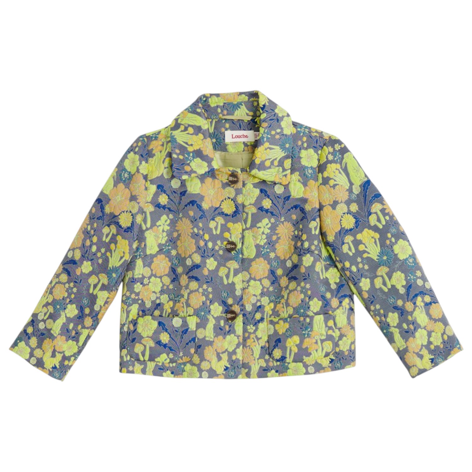Women's Salut Fairytale Jacquard Cropped Jacket - Yellow | Small | Louche