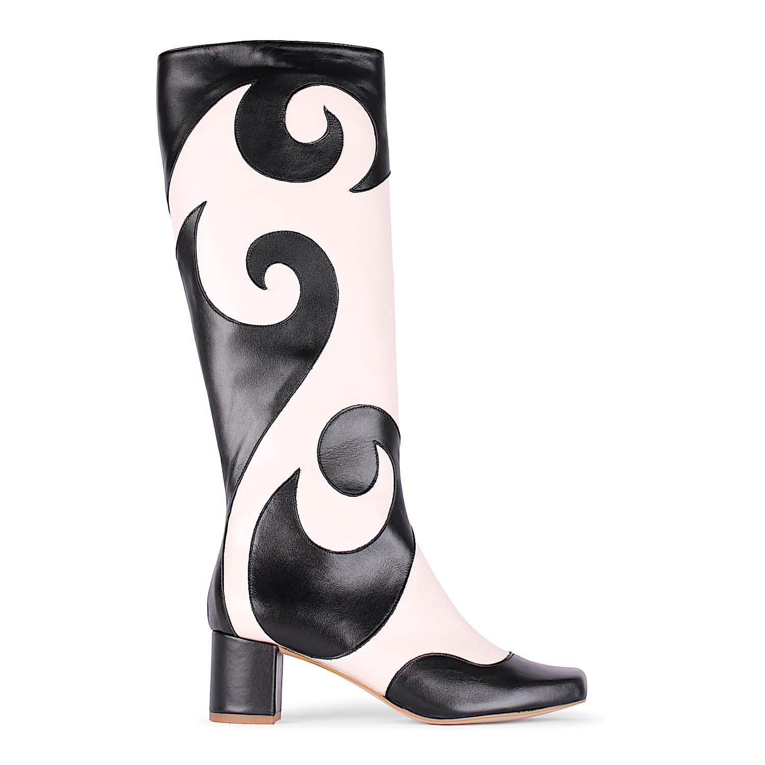 Terry De Havilland Women's Black / White Val Waves Black White Boot In Multi