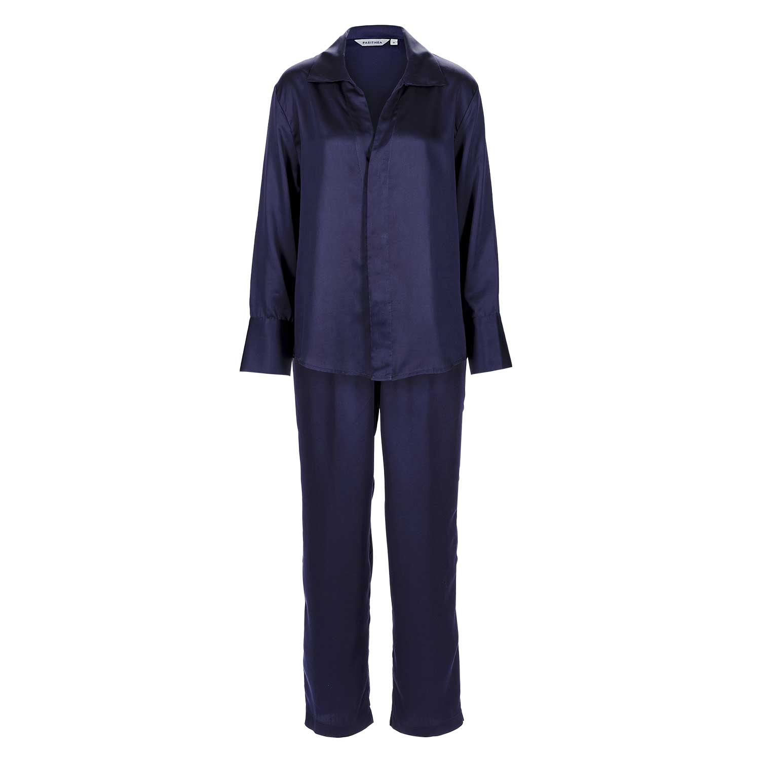 Women’s Blue Zen Long Pyjamas Set - Indigo Large Pasithea Sleep