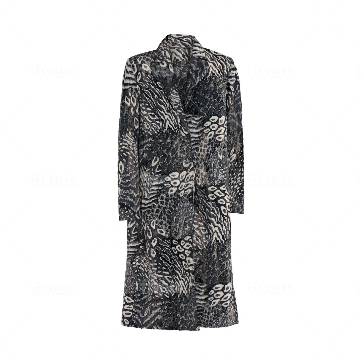 Mov Women's Black / White Animal Print Faux Fur Coat In Black/white