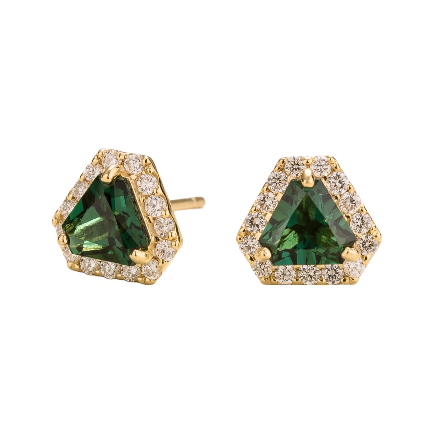 Women’s Green / White / Gold Diana Gold Earrings In Emerald & Diamond Juvetti