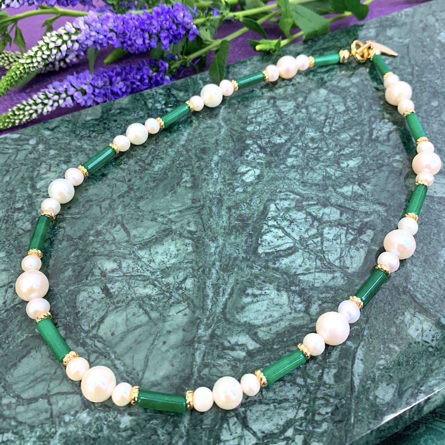 ブレスレット LESS IS MORE Green pearl necklace size 2 s-l1200.jpg