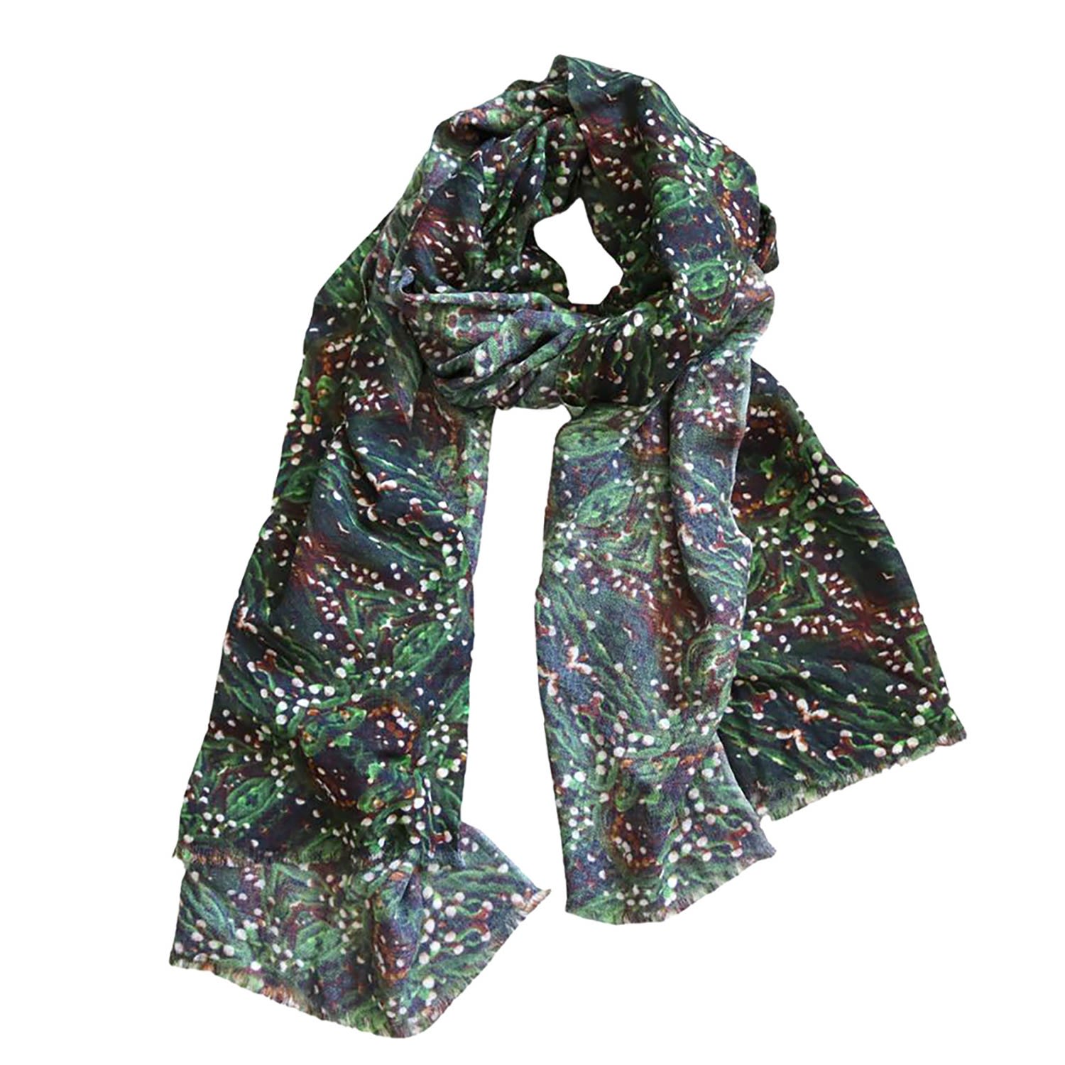 Benni Marine Designs Women's Green Majesty Merino Wool Scarf In Green