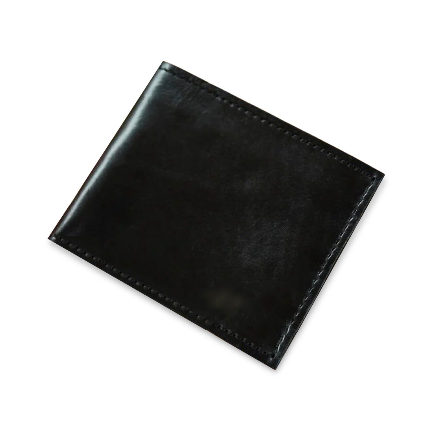 Vida Vida Men's Black Leather Wallet With Black Stitch