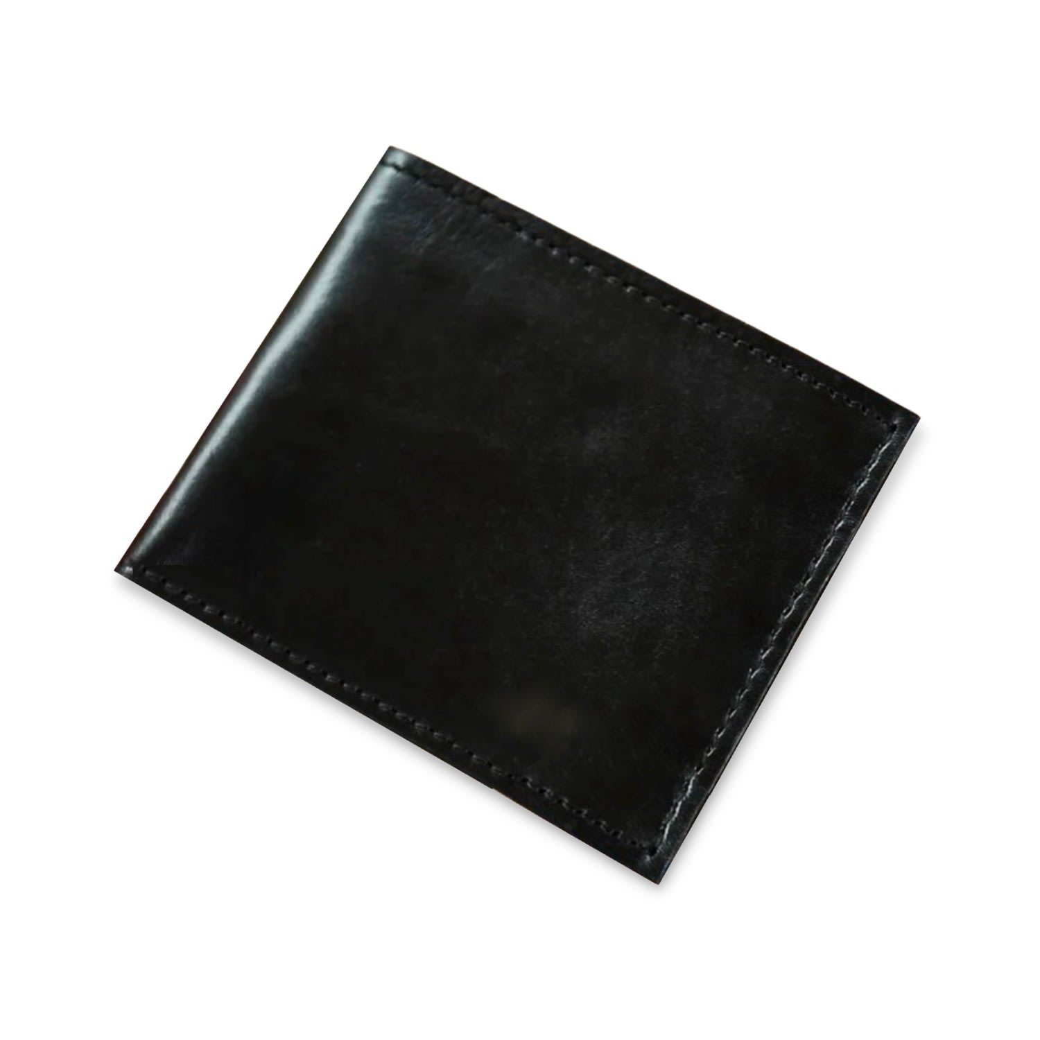 Men’s Black Leather Wallet With Black Stitch Vida Vida