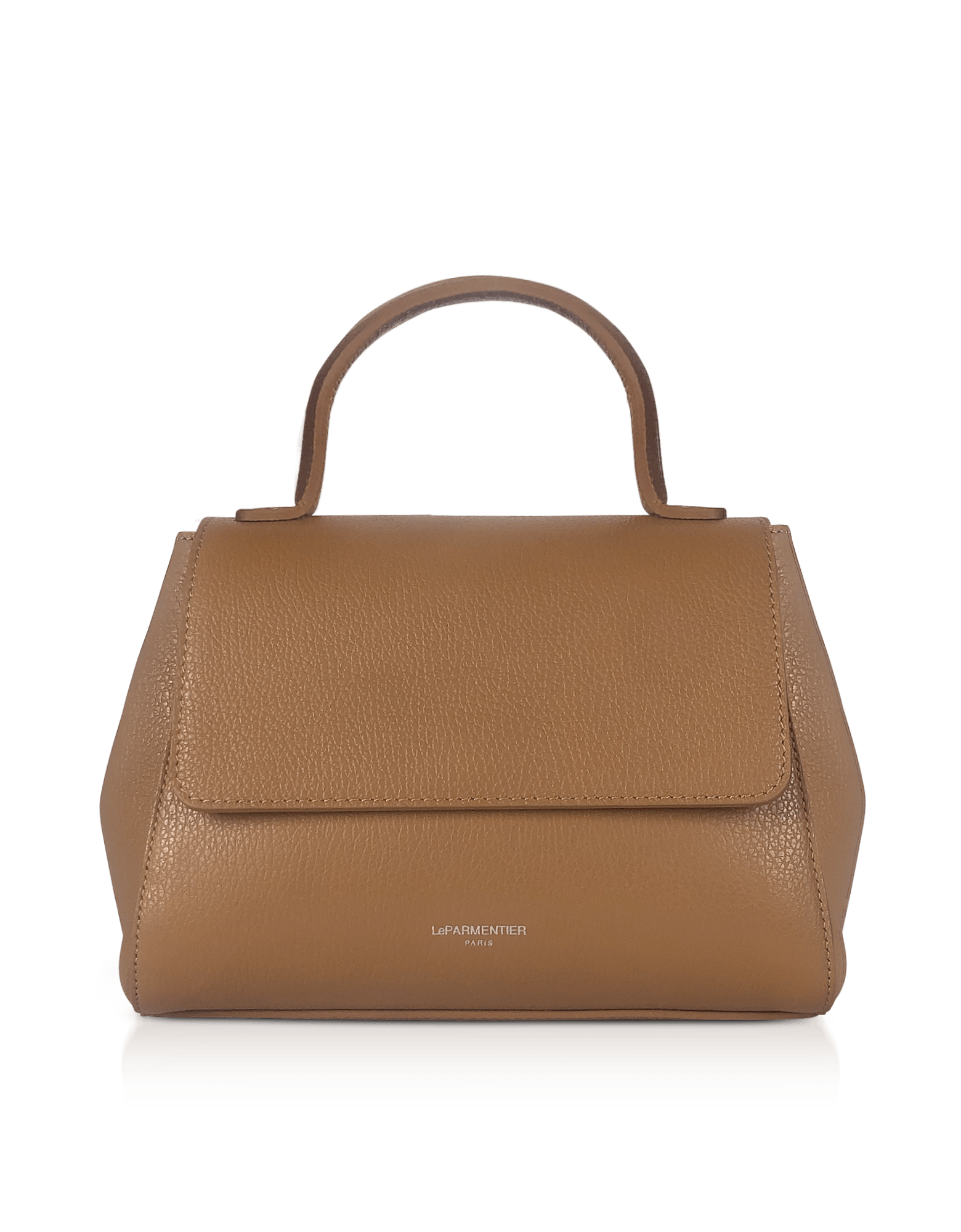 Le Parmentier Ladyfinger Top Handle Ladybag W/strap - Caramel Brown In Brown