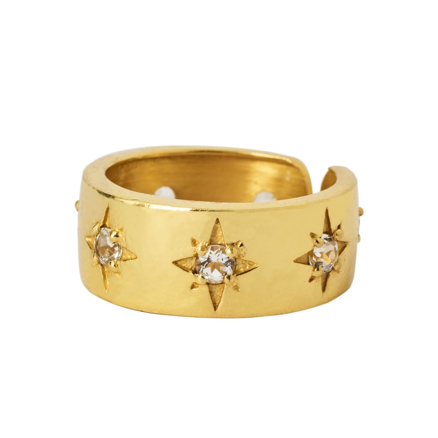 Women’s White / Neutrals / Gold Love You Forever Gemstone Gold Vermeil Ring Yaa Yaa London