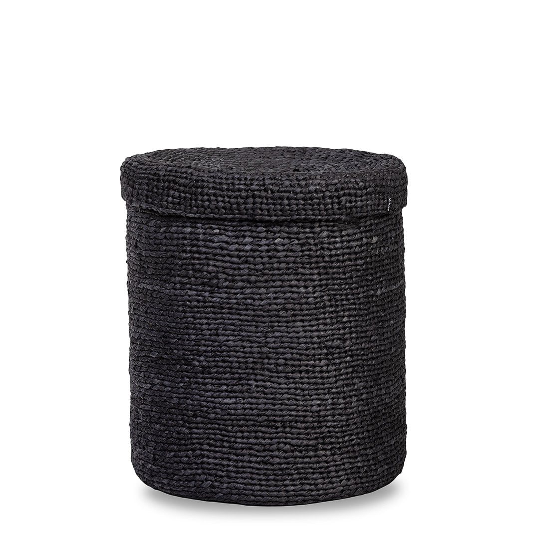 Mifuko Kiondo Basket With Lid In Black