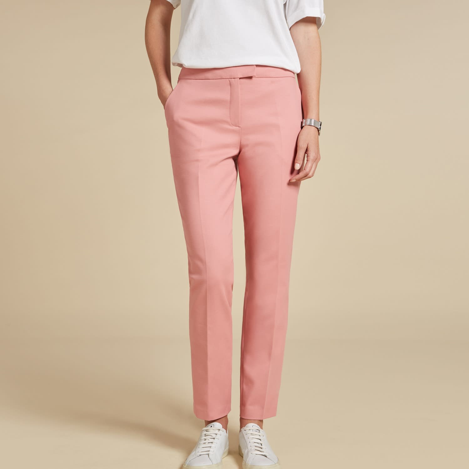 blush cigarette trousers