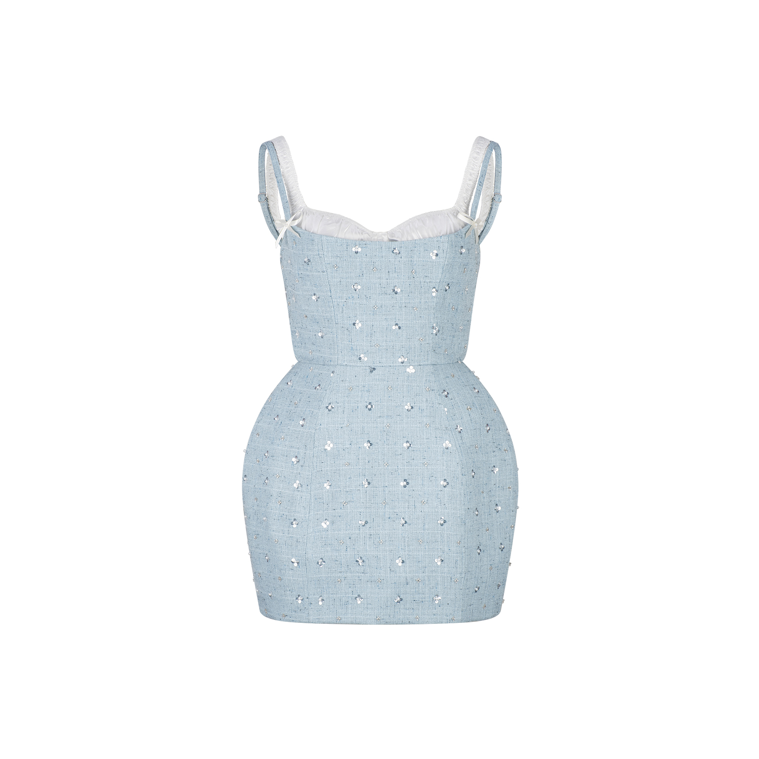 Ruffle Bow Poplin Mini Dress - Pink - H&O
