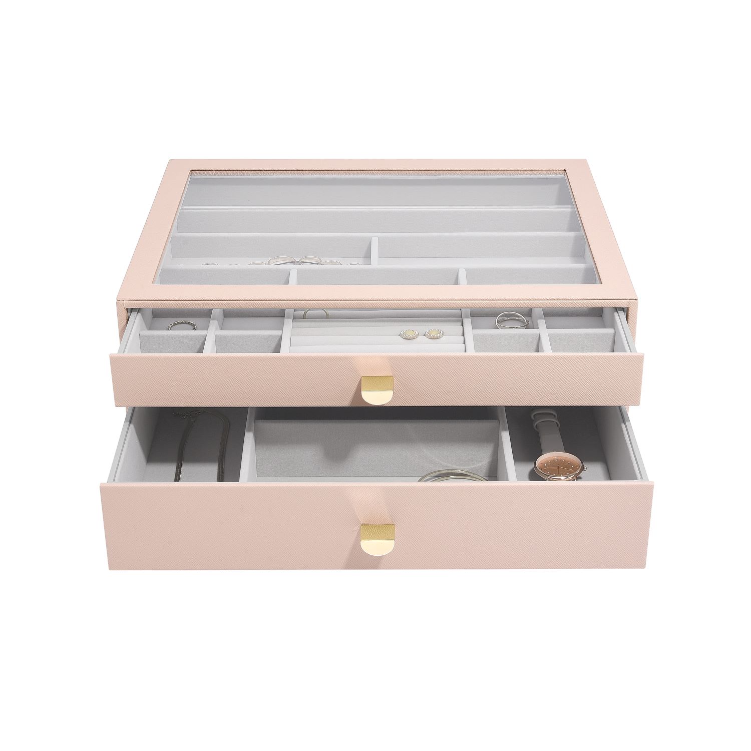 Stackers Women's  Supersize Blush Pink Set Of Two Drawers In Burgundy