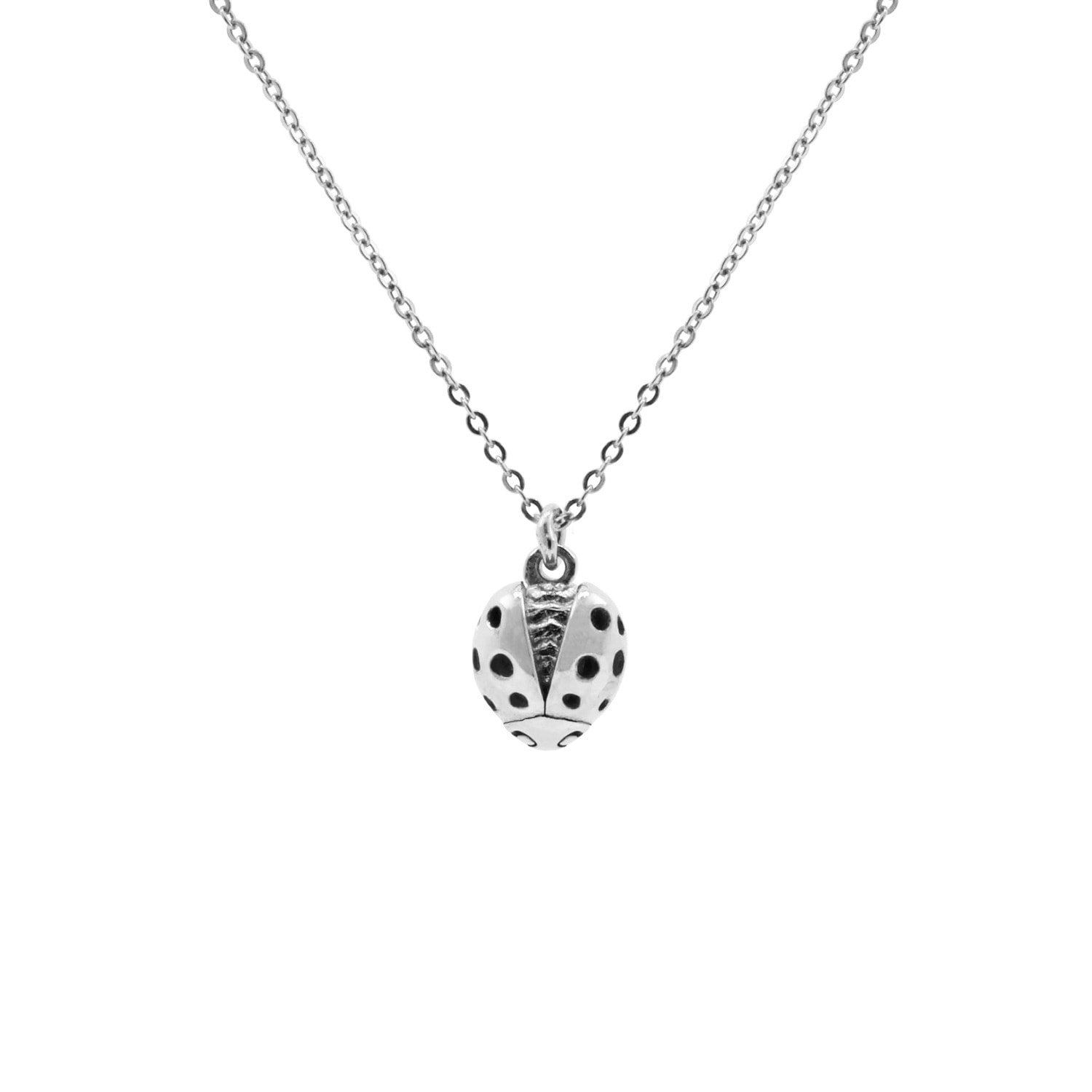 Ladybird Necklace - Silver -Wings Open Lee Renee