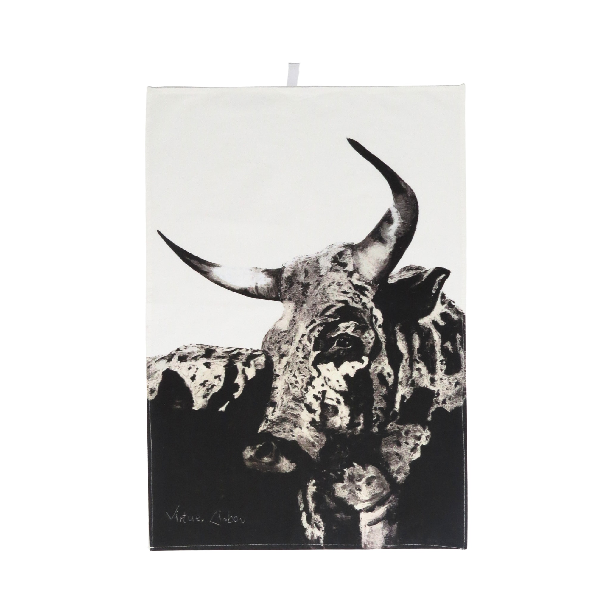 Virtue Black / White Nguni Tea Towel In Multi