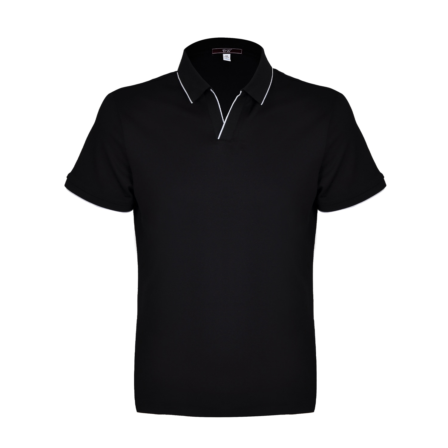 David Wej Men's Marco V-neck Polo Shirt - Black
