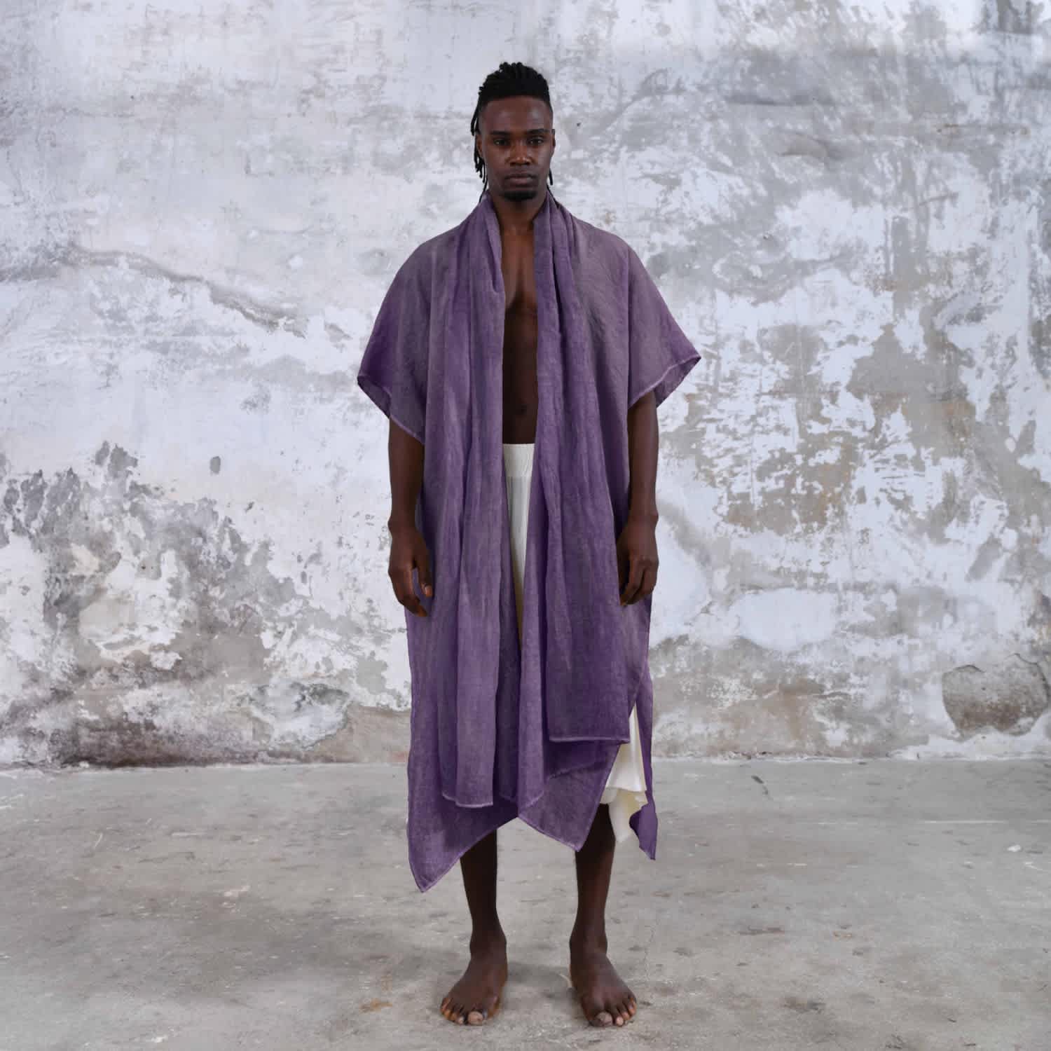 【リメイク】kimono暖簾 紫　purple Shawl Kimono Mystic Purple Unisex Hooded Kimono | Zhenabia | Wolf