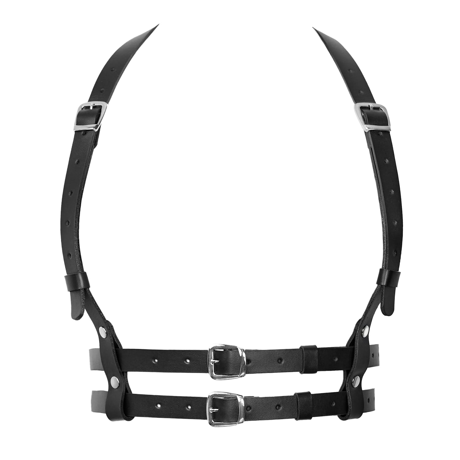 Badass & Goddess Leather Women's Black / Silver Real Leather Harness Athena - Black With Silver Buckles In Multi