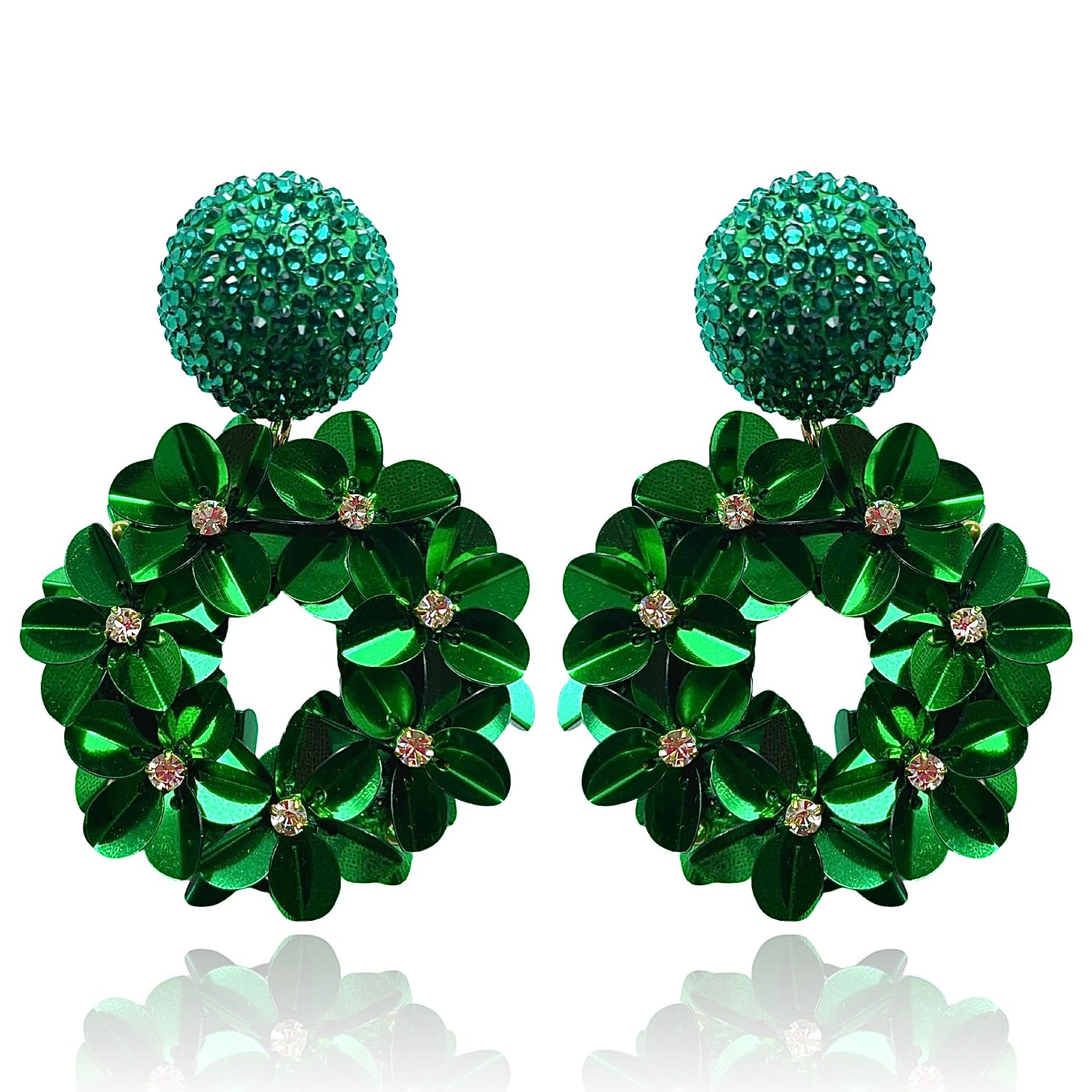 Women’s Green Petite Yasmine Hoops Emerald Pinar Ozevlat