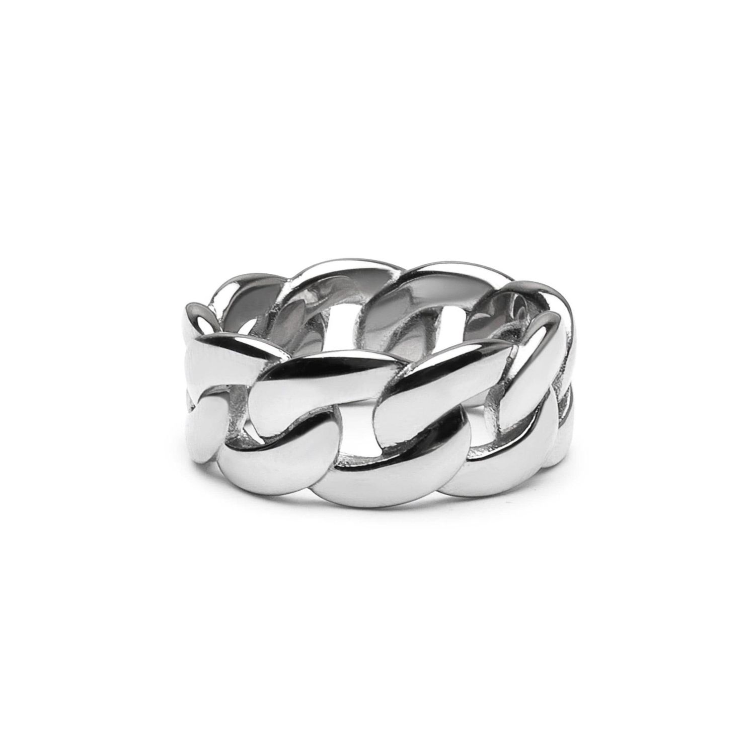 Nialaya Men's Silver Chain Ring