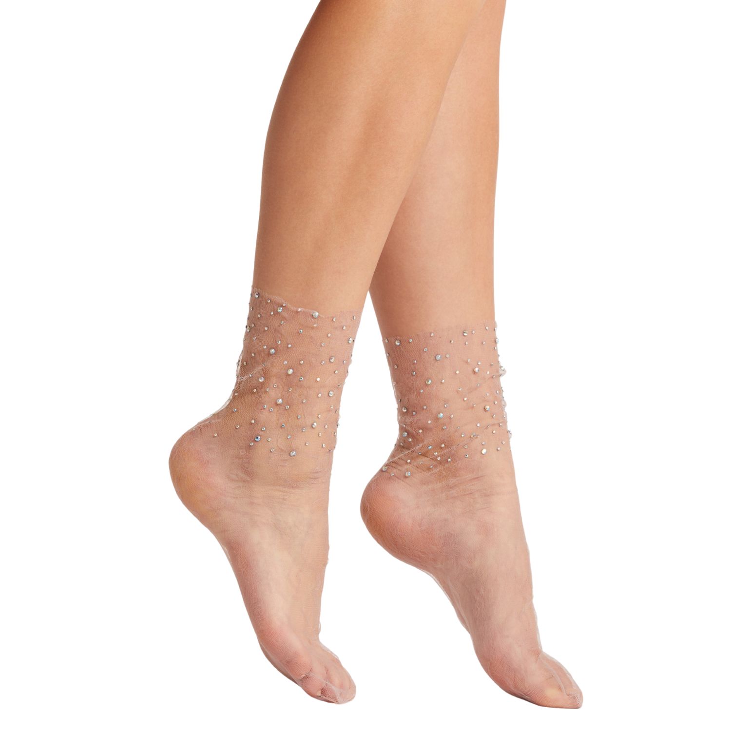 High Heel Jungle By Kathryn Eisman Women's Neutrals Crystal Lace Sock - Lilac In Purple