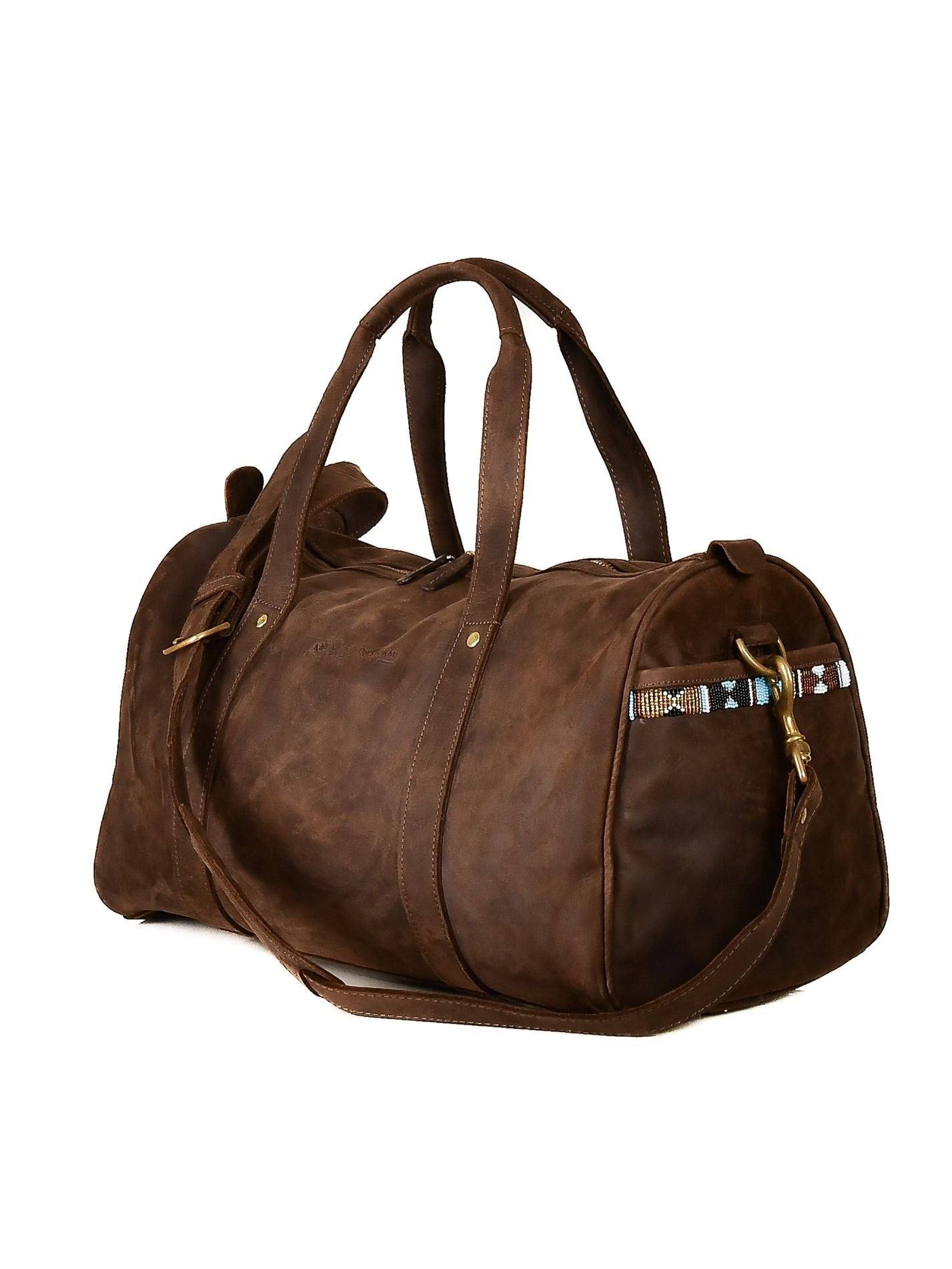Men's Brown Leather Explorer Duffle Bag - Mocha | One Size | Koy Clothing