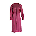 Anna Etter Fuchsia Midi Dress Theodora With Glass Buttons