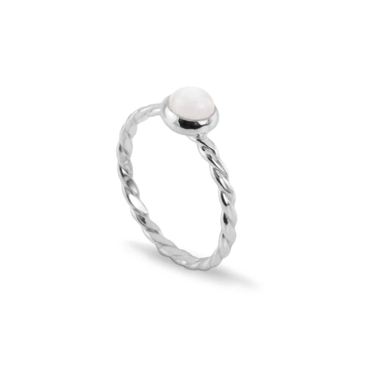 The Jewellery Store London Women's White / Silver June Birthstone Ring In Stelring Silver- Moonstone