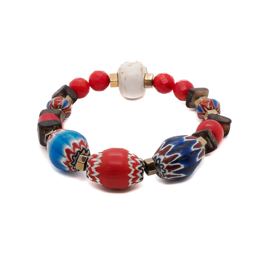 Women’s Gold / Blue / White Palena Bracelet Ebru Jewelry