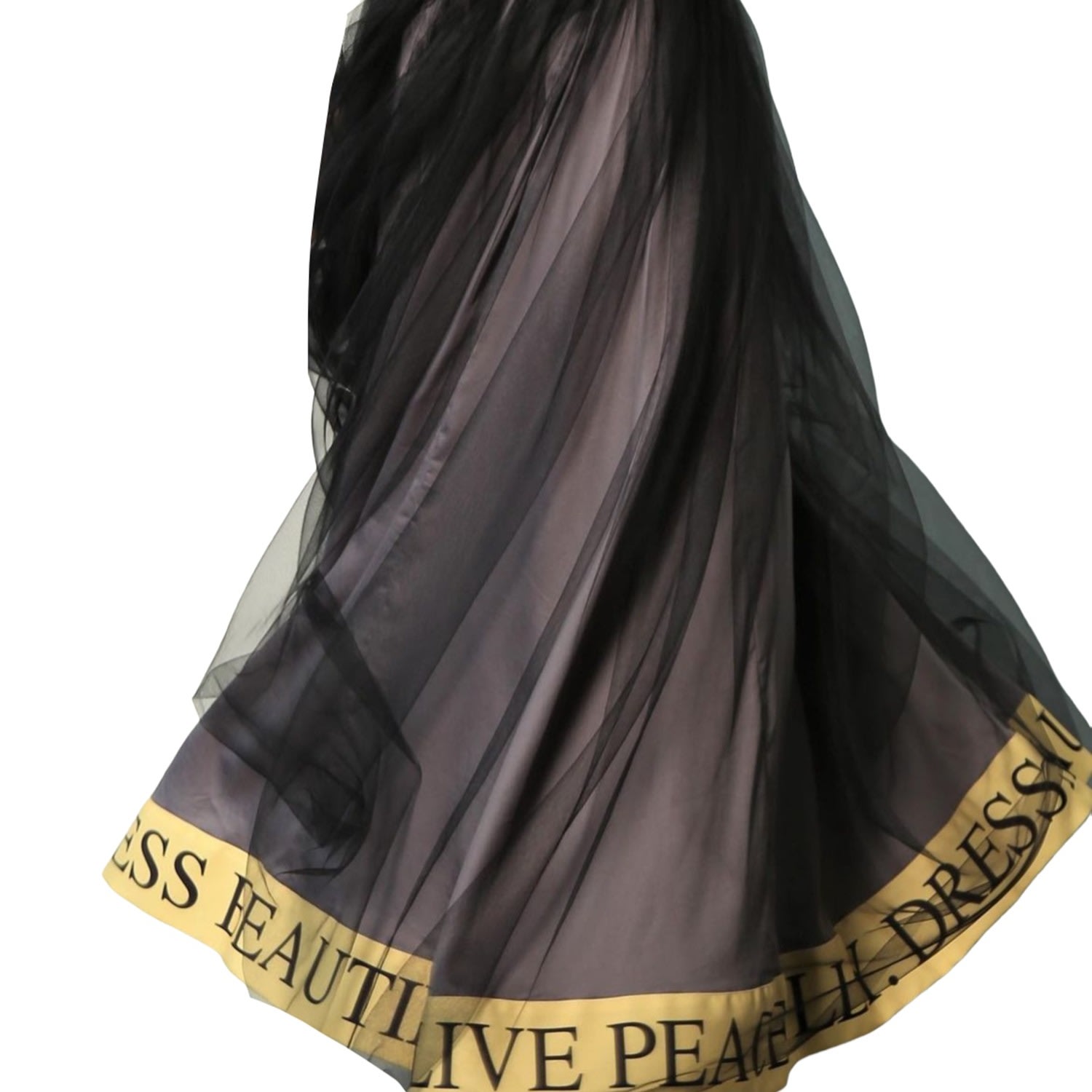 Arshys Women's Black / Grey  Tulle Statement Skirt