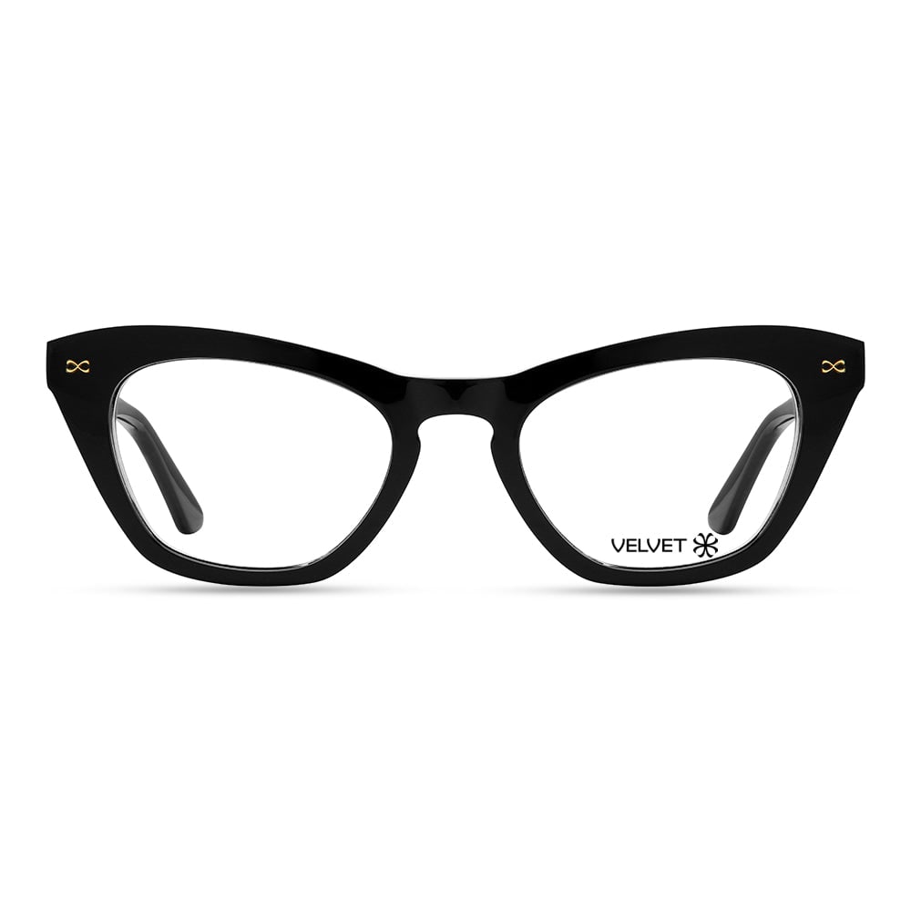 Velvet Eyewear Women's  Cat Eye Optical Style - Stevie - Black