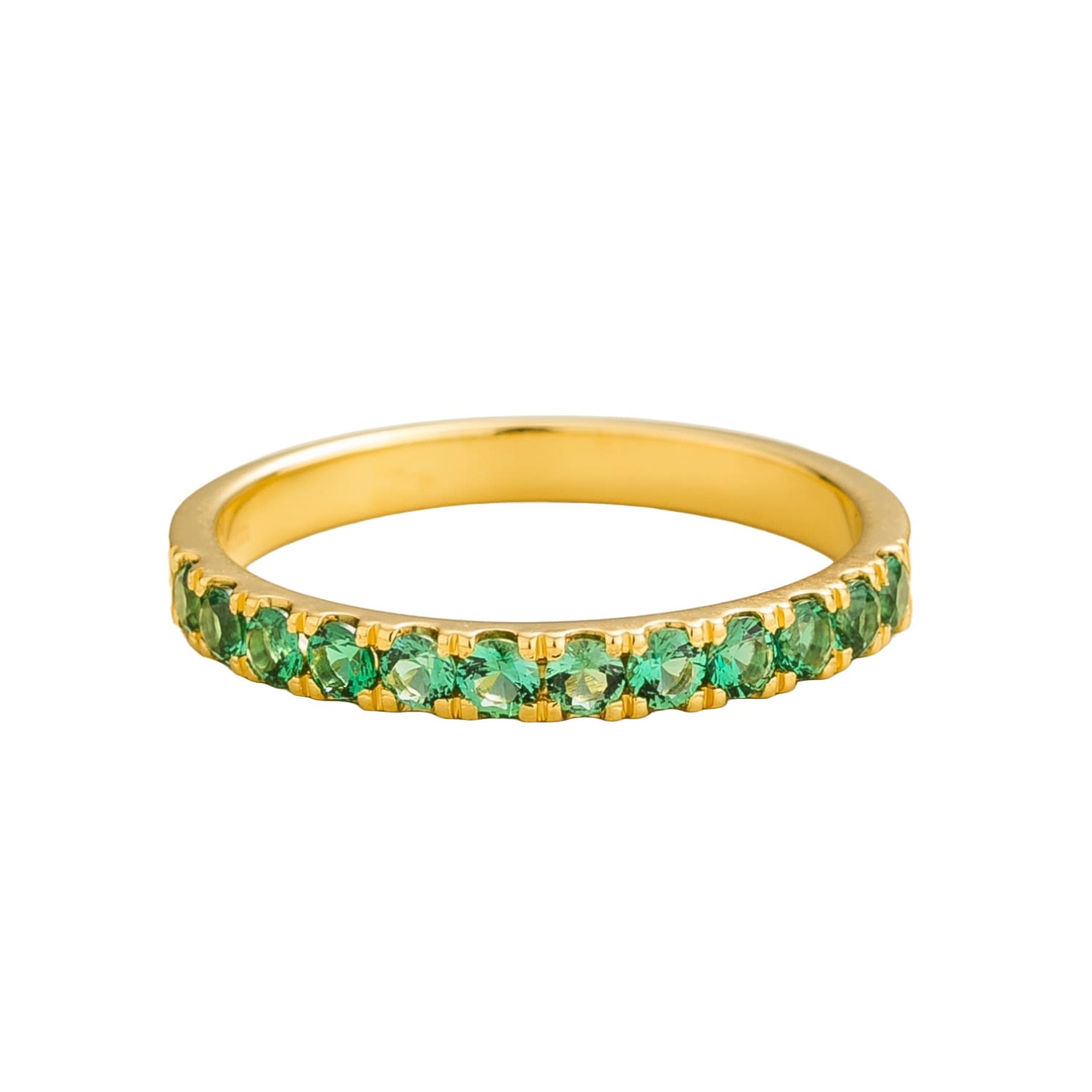 Juvetti Women's Green / Gold Salto Gold Ring Set With Emerald In Multi