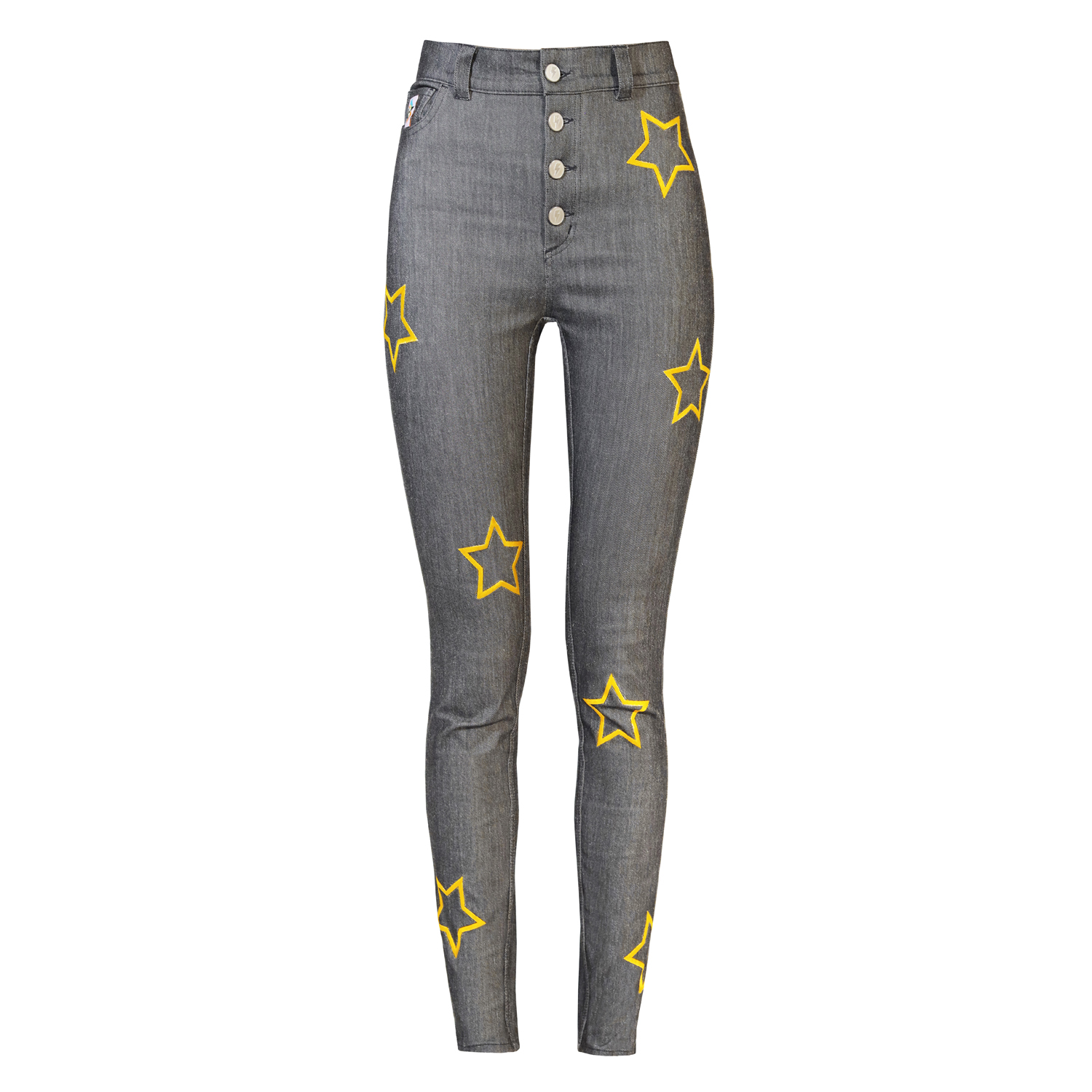 I.Code black skinny jeans with embroidered stars